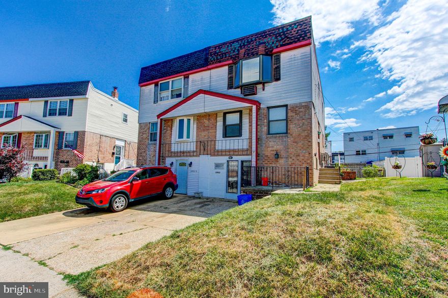 An Awesome Opportunity for a Large 3 Bedroom Twin in Far Northeast Philly! This home features 3 bedrooms, 3 full bathrooms, and 1 half bathroom. This is priced lower than the other Twins in the area and it just might offer you the best deal out there.  It could definitely use a few upgrades and improvements, but its perfect for being able to move right in, and then work on the projects you choose at your own pace. You walk in and take a few steps up to a very large living room to your right. The kitchen is to your left. Featuring a nice countertop area where you could set up bar stools that face the kitchen. The kitchen is absolutely doable! Its cute, its nice, and has lots of room to add your touches to it.  It has some great looking granite countertops and some very nice cabinets. Lots of space for all your cooking and entertaining needs. Upstairs you'll find a fantastic hall bathroom that is very clean and ready to go. You could easily add some paint, make a couple slight changes, and it would be transformed to your liking.  The main bedroom is large with big closets, hardwood floors, large windows, and your very own private bathroom with stall shower. Its a nice retro pink! Same thing with this bathroom. You could add some paint colors, and little things for its beautification.  Down the hall you will find 2 more bedrooms that are of a decent size. One with carpets and the other with shiny original hardwood floors. Each having their own closet. Next, head back downstairs and you'll find a wonderful fun old fashioned finished basement. Complete with a Wet Bar, carpets, wood paneling, Faux fireplace, Powder Room, and sliding glass doors to the back yard. This is an awesome space for your rec room that you need. The back yard is an area that truly needs some Tender Love and Care. I'm sure your imagination will lead you and you'll know what to do with it! It currently has an enjoyable patio area plus lots of dirt yard area too. Then, there's a bonus!  This home does not have a garage. Instead, it has a 2 part room that faces the front of the house. This room is interesting. It could be used as an office, great for a hair stylist, or whatever you need it for. It also has a full bathroom with a shower within this extra room. Seller will be selling this home in its current as is condition.  Such an excellent location! Close to Knights Rd, Bristol Pike and Bensalem, Philadelphia Mills Mall, Easy to 95, Woodhaven, Turnpike. Playgrounds, parks, and schools all nearby!