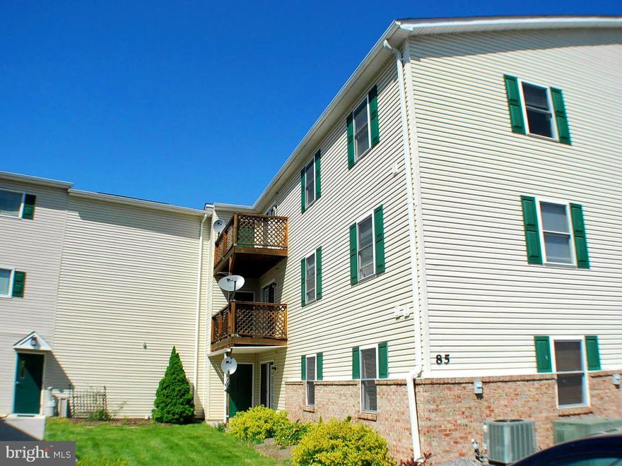 Valley View -2 Bedroom and 2 bath Condo . Third Floor with elevator . Nice sized Living room  has a French door leading to rear deck with awesome Views and a storage room. Galley Kitchen with lot's of cabinets . Separate dining room  .Laundry room with Washer and Dryer included.  Large Master Bedroom with walk in closet and full Bath. This condo is being freshly painted throughout .Right off Rt 11
