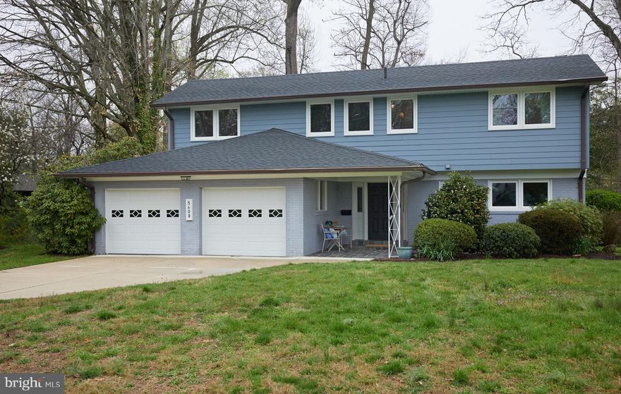 Great mid-century modern 5 bedroom, 4 bathroom home with 2 car attached garage on just over 1/3 acre lot in fabulous Tulip Hill!<br>
The main level level features an open living concept under a high cathedral ceiling, a chef's kitchen, full bedroom/office, full bathroom, mudroom/laundry and a warm sun room.<br>
The second level boasts 3 large bedrooms and 2 bathrooms, including a spacious primary suite.<br>
The walk-out lower level features a large rec room, 5th bedroom/office and a 4th full bathroom.<br>
Large front and back yards, ideal for play, gardening or a pool!<br>
Tulip Hill is an amazing community of broad boulevards, neighborhood dog walks, and Front-Yard-Fridays.<br>
Incredibly convenient location, just minutes to DC, Downtown Bethesda, Northern Virginia, the C&O Canal Trail, Potomac River, Capital Crescent Trail and great public and private schools.<br>
Public Schools: Woodacres Elementary, Pyle Middle, Walt Whitman H.S.<br>
MOHICAN SWIM CLUB MEMBERSHIP CONVEYS with transfer fee.