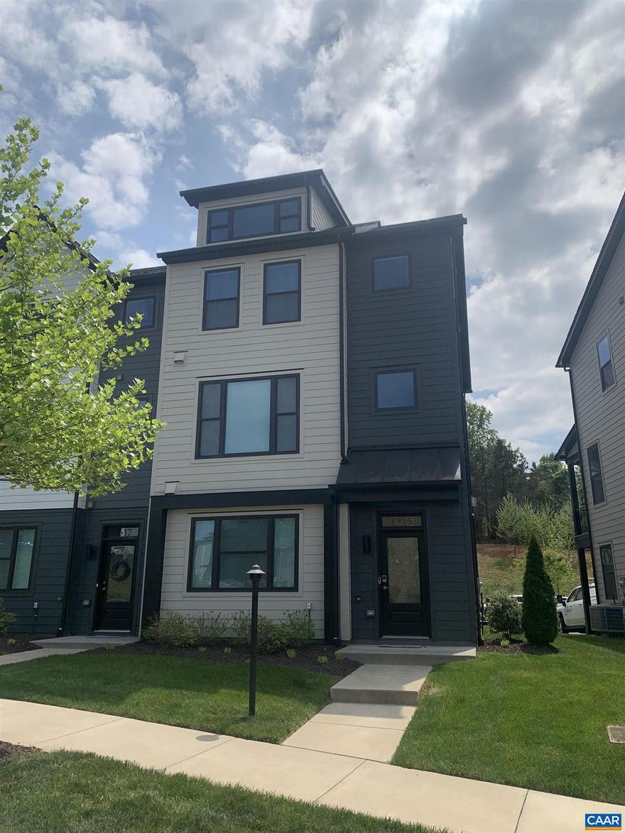 Available 08/01/2025. Like new townhouse available for rent in the Cascadia subdivision. Convenient Pantops location with easy access to Sentara Martha Jefferson Hospital, Darden Towe Park, downtown Charlottesville, I-64, and UVA. The Cascadia subdivision has breathtaking views of the surrounding Blue Ridge Mountains. This modern design and energy efficient townhouse boasts three floors of spacious living. 4 bedrooms, 3.5 bathrooms, two car garage, gas fireplace, and a great rear deck for relaxing or entertaining.  Security deposit and first months rent due at lease signing. Security deposit is one months rent. No smokers. Rent includes access to all the community amenities including the swimming pool and club house. Ting Internet is available.