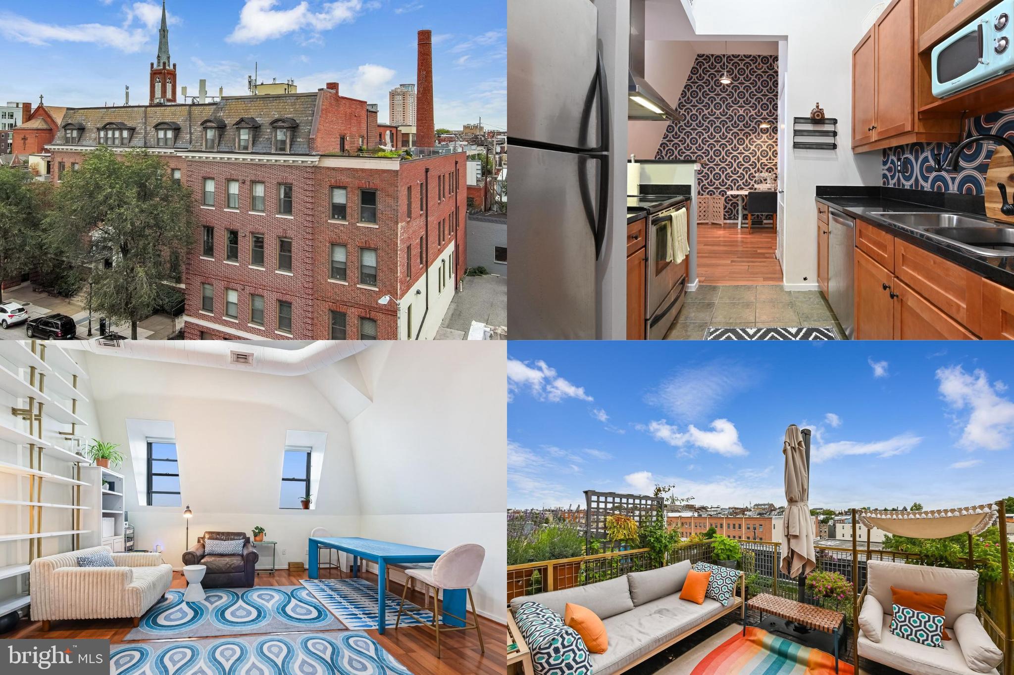 Experience stylish city living in this stunning top-floor 1-bedroom, 1-bathroom condo located in the heart of Federal Hill. Bathed in natural light, this spacious unit features soaring ceilings, oversized windows, and beautiful hardwood flooring throughout an open-concept layout—perfect for modern living and entertaining. The gourmet kitchen is equipped with granite countertops, stainless steel appliances, and a breakfast bar that opens to the spacious living and dining area. The primary suite features a large walk-in closet and an en-suite bath with dual vanities and a glass-enclosed shower. Step onto your private balcony to enjoy sweeping views of the city skyline and harbor. Additional perks include in-unit laundry, secure building entry, garage parking, and access to a fitness center and rooftop deck. Just steps from restaurants, shops, parks, and all that Federal Hill has to offer—urban living at its finest!