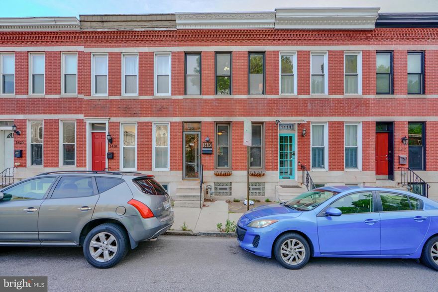 SPACIOUS & UPDATED Baltimore rowhome on quiet one-way street! Complete with beautiful hardwood floors, updated bathroom, gourmet kitchen, and large dining room. Kitchen features designer slate flooring, stainless steel appliances, & granite counters. Living room boasts large wood burning fireplace w/ raised hearth. Exposed brick throughout! Two bedrooms upstairs, basement can be used for entertainment purposes or 3rd bedroom with separate entrance from private back patio. Nestled between Riverside & Federal Hill Park, close proximity to the Inner Harbor, M&T Bank Stadium, Camden Yards, and walking distance to some of the best bars & restaurants in the city!
