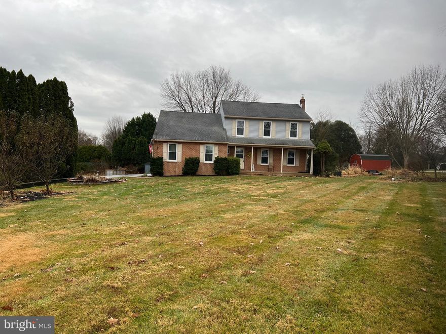 Level landscaped .86 acres. Picturesque view from covered front porch and shaded patio Updates include architectural roof, freshly painted, new carpet, new kitchen floor, HVAC. Huge family room with vaulted ceiling and pellet stove. Lower level family room with wood stove. Solid wood trim, oak cabinets and island. Formal dining and living rooms.2 full and 2 half baths. Oversized side load garage. Country feel in the Bel Air zip code.