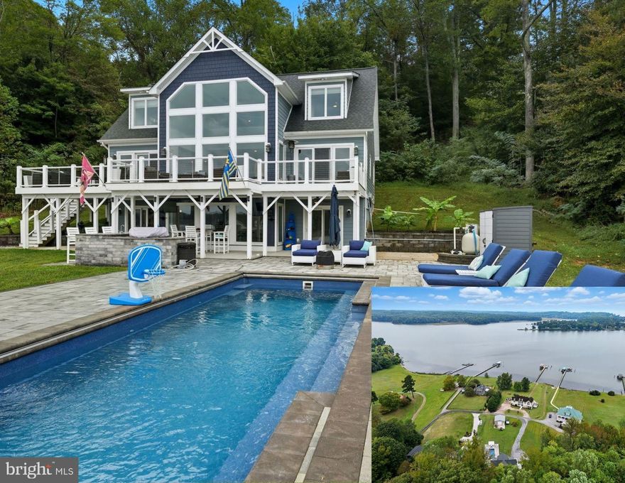 Welcome to 2636 Lynn Allen Road, King George. This custom-built 2019 home is a waterfront treasure offering absolutely stunning views of both the Potomac Creek and the Potomac River from every room. With serene vistas and luxury living, this residence is a true retreat. Step inside to find gorgeous pine hardwood floors throughout, vaulted ceilings in the family room, and floor-to-ceiling windows that frame the breathtaking scenery. The back of the house features a gorgeous deck and a stone patio below, which is pre-wired for a hot tub. Plus, there’s a heated in-ground gunite pool with a custom cover—perfect for relaxing or entertaining. The basement has an additional room which could easily be a 5th bedroom.  There is also a huge rec. room with full bar!!!  Outside, you’ll love the two-car detached garage and the outdoor cooking station complete with a grill and ice machine. Boaters will appreciate the shared dock with a 13,500-pound boat lift, easily accommodating a 30-foot boat. And if you love fishing and wildlife, this spot is a dream come true—quiet, serene, and with no HOA to worry about.  Conveniently located just 12 miles from the Virginia Rail Express at Leland Station, you have easy commuter access to D.C., with trains starting as early as 5:30 a.m.  In short, this is truly a must-see property that combines luxury and nature seamlessly. It doesn’t get any better than this!