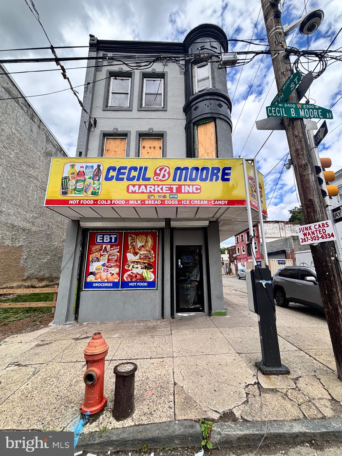 2401 Cecil B. Moore Ave – Income-Producing Mixed-Use Property with Value-Add Upside
Corner mixed-use building featuring a fully operational grocery/deli on the first floor generating steady monthly income. The second and third floors each contain spacious residential units, currently vacant and in need of renovation—offering significant upside for the right investor. Located on a high-traffic corridor just minutes from Temple University, this is a prime opportunity to secure cash flow while unlocking additional value through rehab.