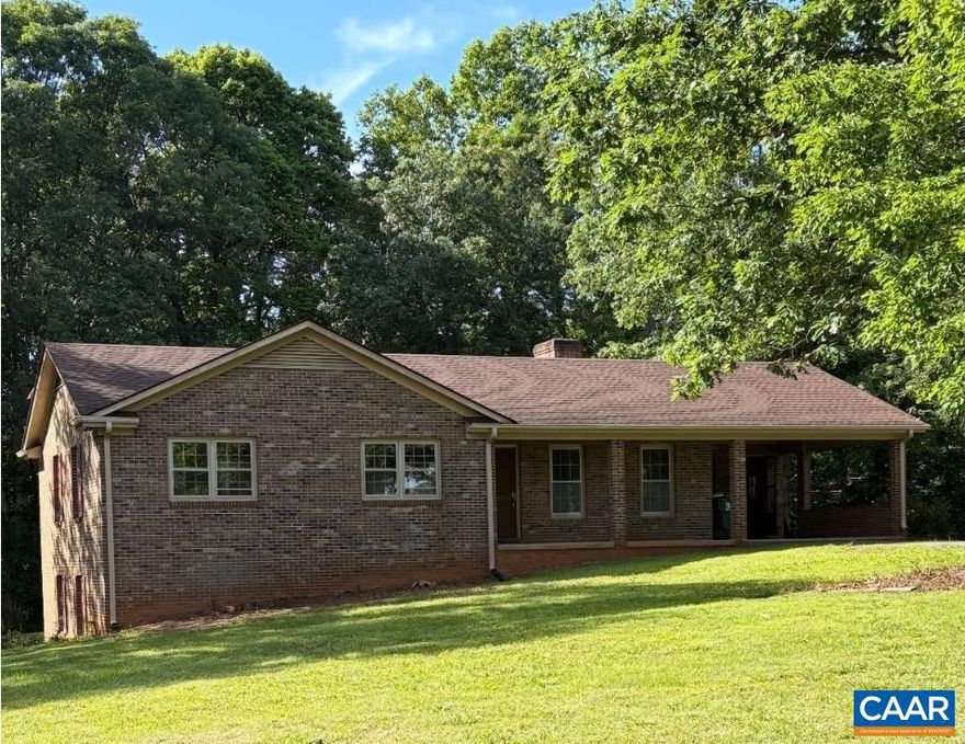 Solidly built 3 Bedroom 1 1/2 bath brick ranch on a basement, set on a mostly level and peaceful �2.5-acre lot. This home offers a wonderful blend of rural charm and everyday convenience, just minutes from Ruckersville amenities and an easy drive to Charlottesville. Enjoy the quiet surroundings, spacious yard, and the timeless appeal of quality brick construction?all in a location that feels tucked away yet close to everything. The carport offers the option to unload the groceries or get in your vehicle without getting wet. New LVP flooring throughout and Fresh paint! The original 9 acre lot is currently being divided and approximately 2.5 acres will remain with the home. Survey is scheduled for 10/21/25.
