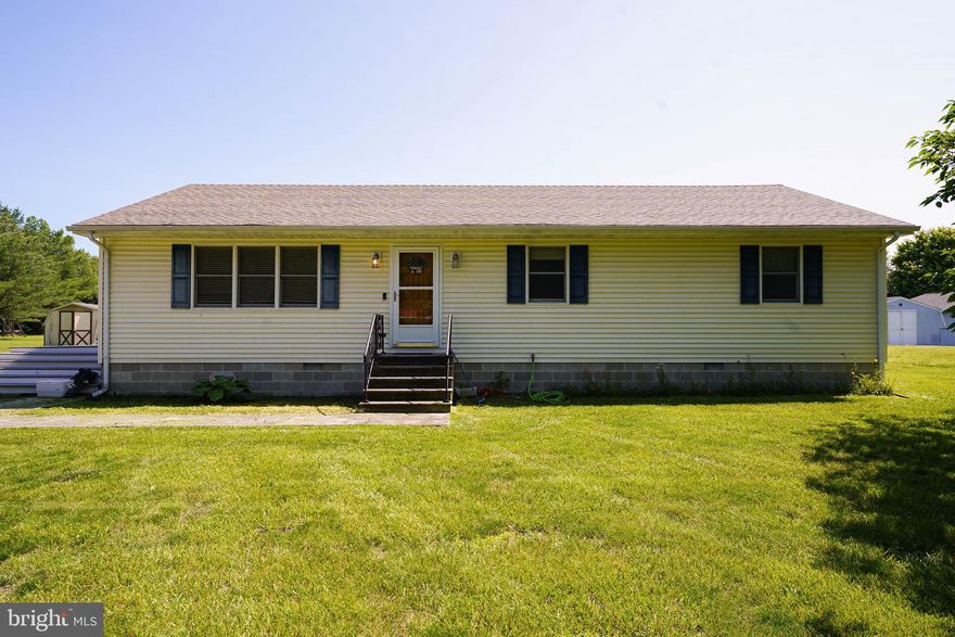Updated 3BR/2BA ranch w/2-car garage on 1.73+ Acres. Tons of updates - architectural-shingle roof [2015], updated kitchen + bathrooms, remote-controlled ceiling fans, bedroom carpeting [2021], paint, new trim, Shaker-style doors, handles + hinges, fixtures and more! Bright + cheery upgraded kitchen - crisp white cabinetry, granite counters, LVP flooring, high-quality Kraus 18-gauge steel sink, huge dining area w/updated ceiling fan. Spacious living room with plush carpet, updated ceiling fan. Primary bedroom features tons of space, full, en-suite bath - gorgeous tile shower, LVP floors, updated vanity. 2 additional generously-sized bedrooms. Updated 2nd full bath w/tile-surround tub/shower combo, granite-topped oversized vanity. Roomy laundry room w/LVP floors. Updated attic stairs to the large, floored attic. Relax or entertain on the large composite deck or in your expansive yard. Detached 2-car [24x24] garage w/plenty of workshop space + additional shed offer plenty of storage space. Great central location - 5mi to Seaford or Laurel - 12mi to Georgetown, 16mi to Millsboro, 27mi to Lewes / Cape Henlopen Beaches. Sizes, taxes, distances approximate.