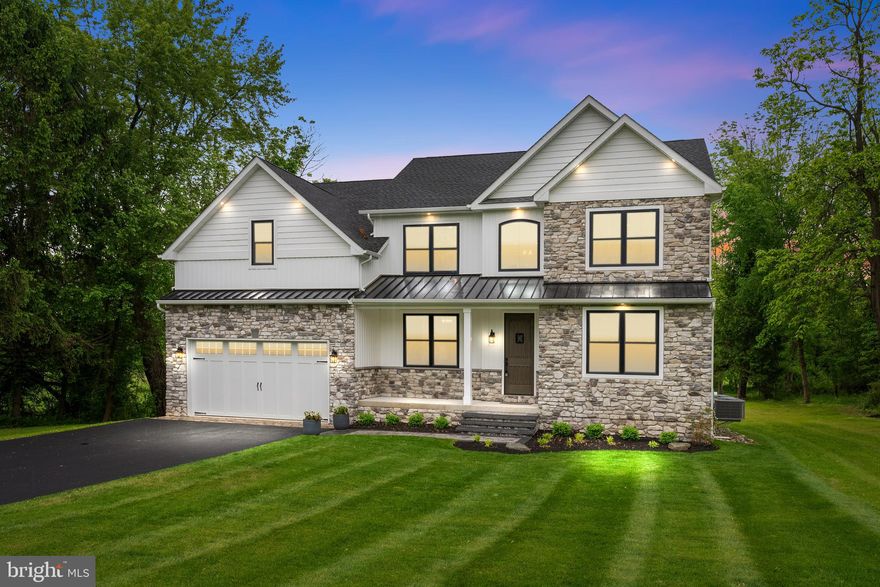 Amazing new construction home on nearly 2-acres in Richboro. Every detail was considered when it comes to bringing this stunning structure to life. A breathtaking blend of farmhouse aesthetics and contemporary modern blend. Quiet and serene, yet minutes from major routes. This is a custom home with many beautiful features. 3,300 square feet with 4 bedrooms and 3.5 bathrooms. Perfect for the inspired home chef is the open concept of the luxurious kitchen which includes stainless steel appliances, quartz countertops and ample counterspace and cabinets. The family room is adorned with hardwood floors and a natural stone fireplace. Each bedroom is generously sized with a dedicated closet. The master bedroom is complete with a spa like bathroom with a soaking tub. Another captivating interior feature is the second story laundry room with a sitting area that can be a fifth bedroom option. Downstairs you will find an oversized walk out basement that is completely finished and is equipped with a full bathroom. 2 car garage with access to mudroom. Out back you will find a large composite deck overlooking the spacious back yard that is perfect for entertaining. The home is also supplied with a brand-new septic system, professional landscape package and fully prepped for a Generac system.  Don't wait to book your tour as you do not want to miss this one!