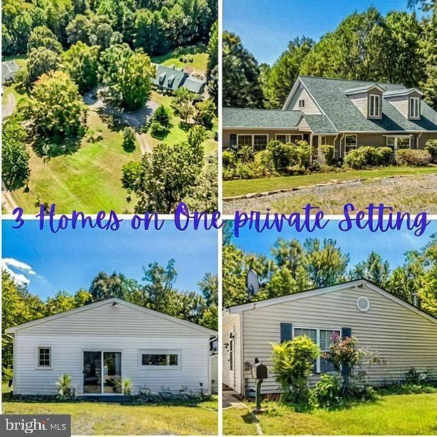 Tucked away at the end of a secluded wooded drive, this rare 5.63-acre private compound offers an extraordinary opportunity for multigenerational living, rental income, or the ultimate retreat-style property. Combined living space of Approx. over 5,000 sf .

Featuring three separate residences, each with its own septic system, this unique estate is perfectly designed for extended family, investment potential, guest accommodations, or a private homestead lifestyle.

The main residence offers (approx. 2500sf) 3 bedrooms, 2 full baths, spacious living areas, new LVP flooring, a recreation room, sauna, and recently replaced roof.  

The tenant residence (approx. 1200sf) includes 2 bedrooms, 1.5 baths, full kitchen, living and dining spaces, plus in-unit laundry -windows, doors & cabinets have been replaced — currently occupied on a month-to-month basis with tenants willing to remain if desired.  

The third residence, (approx. 1300 sf)  ideal as a guest retreat or income-producing rental, features 3 bedrooms, 2 full baths, 2 half baths, open-concept living, new LVP flooring, and its own private living amenities with washer & dryer- Roofing, gutters, HVAC have all been updated in all three locations.  New artisan well installed 10 yrs, shared by all locations.  

Surrounded by mature shrubs and natural privacy, to include pear, apple, peach and various other trees  & seasonal flowers - near by natural water streams -  this one-of-a-kind property creates a peaceful setting while still remaining accessible to nearby shopping, dining, and commuter routes.
Whether you envision a private family estate, an income-generating investment, Airbnb opportunity, wellness retreat, or a flexible live/work property — the possibilities here are truly endless.