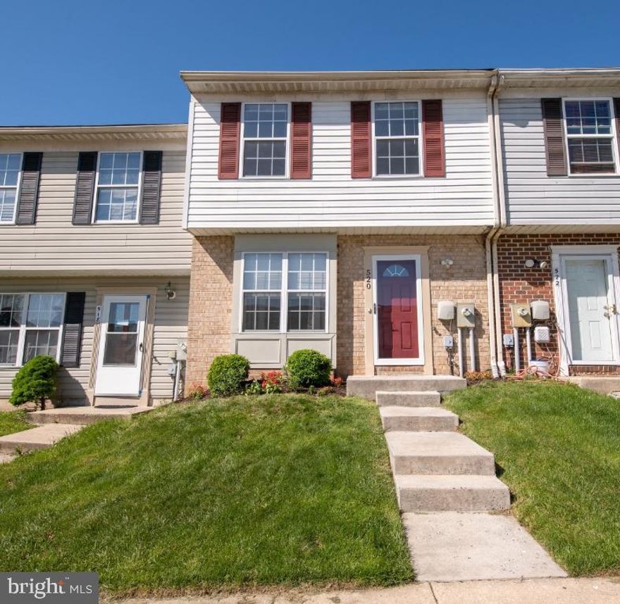 Meticulously maintained townhome ready for its next owner! The main level boasts a large living room with wood burning fireplace, a spacious eat-in kitchen with stainless steel appliances and plenty of space to entertain, plus a half bath.  Upstairs, the second level has a primary bedroom with two additional good sized bedrooms! The backyard features plenty of grass and yard space for play or pets, a shed with ample storage space and a tall privacy fence! 2 parking spaces included. Close to to route 40 to take you to White Marsh mall, grocery stores and a short drive to the city.