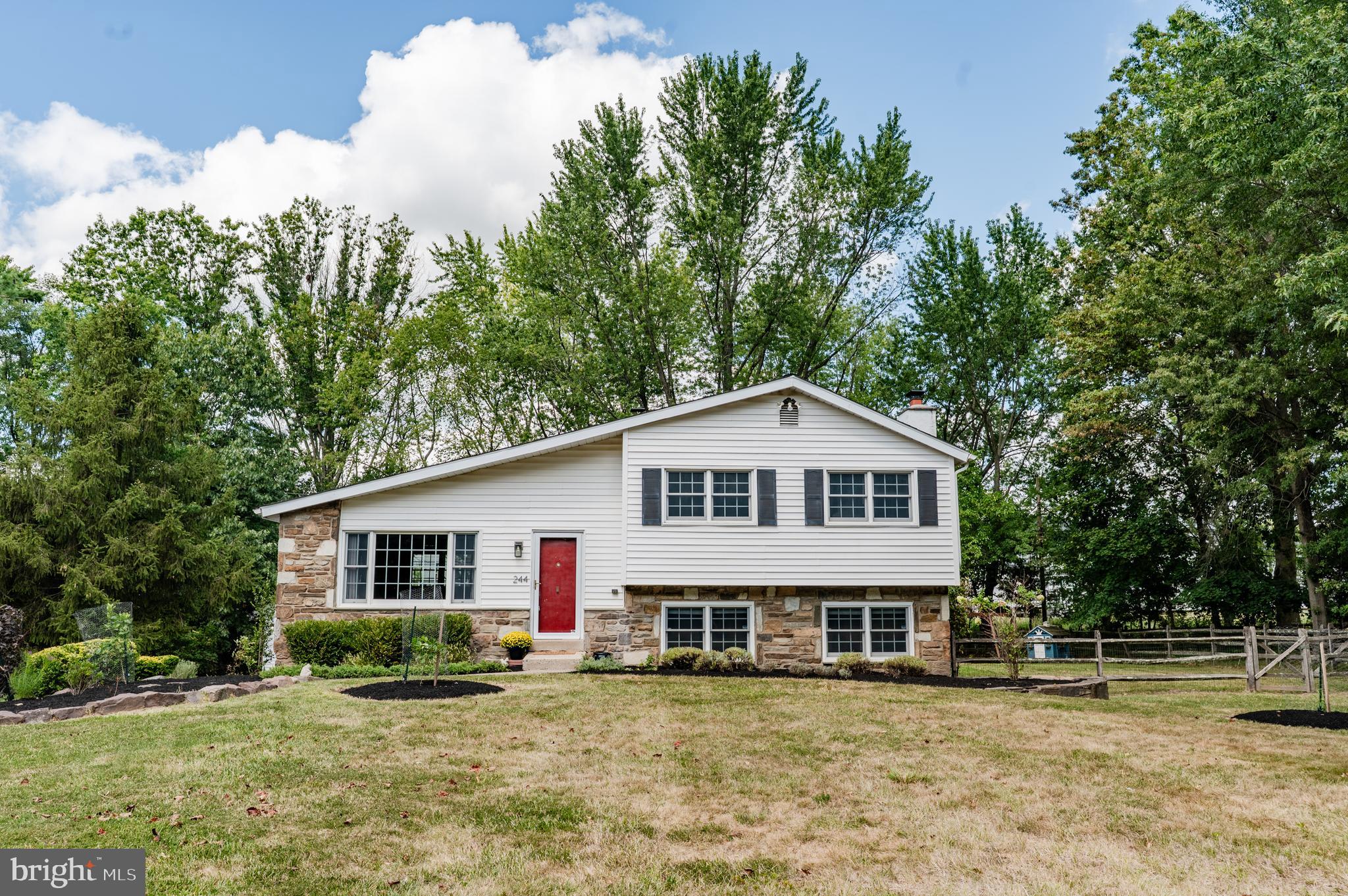 Move-in ready mid-century modern split-level! Open floor plan. Bright & Airy. Hardwood floors. Fresh paint. New/ Updated kitchen appliances. Newer ceramic tile bathrooms. Large Family Room featuring a stone wood-burning fireplace. New heater (2022) and hot water heater (2021). Enjoy the lovely fall weather on the covered rear patio. Fenced yard . Attached 2-car garage plus a separate detached garage.