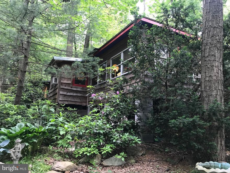 LOVELY GETAWAY HOME or full time living, this large private lot hosts wildlife, trees and a well landscaped 3000 gallon coy pond!  Enjoy the peace and quiet in your safe haven of a back yard! Cozy cabin includes kitchen, living room, laundry room and two potential bedrooms with bathroom in between.  If you are looking for land, in a location near the state forest, hunting, hiking and camp grounds, this is the home for you!