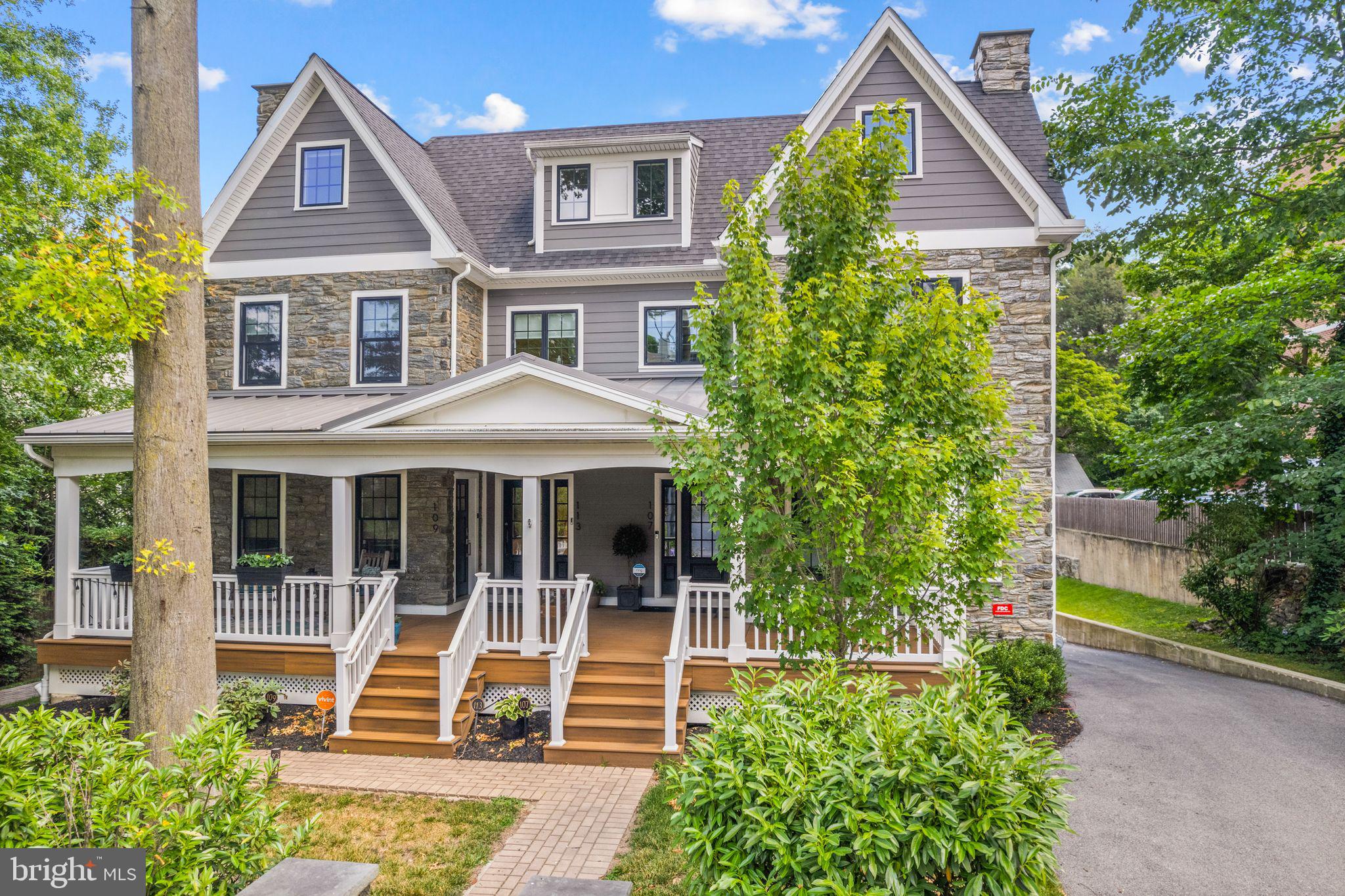 Welcome to 107 W Montgomery, a stunning residence in the heart of the Main Line, within walking distance to premier shopping and dining at Suburban & Haverford Square, and the Ardmore Amtrak station offering express transit to Philadelphia and NYC. This home epitomizes luxury living, boasting custom, top-of-the-line updates by the current owner. Spanning 2,845 square feet, it seamlessly combines privacy and convenience.

The home features a custom-designed elevator serving all levels, exquisite moldings, and millwork throughout. The gourmet kitchen includes custom flush cabinets, upgraded CAFE appliances, quartz countertops, and is bathed in natural light. The open floor plan flows into the living room, which features a Juliette balcony and a fireplace. The first level includes a large private one-car garage and 1 additional driveway space for parking, as well as a finished lower level ideal for an office or personal retreat.

The upstairs showcases a luxurious primary suite, situated at the back of the home for enhanced tranquility, complete with a Juliette balcony. The second bedroom is spacious with angled architecture and upgraded light fixture.  The third bedroom features a large built out custom closet designed for shoes, bags, and clothing with chandelier and space for a bed, office or studio.

This home, meticulously upgraded by the current owners, is a rare find for today's homeowner seeking suburban living with low HOA Fees and convenient access to everything on the Main Line and Philadelphia. Contact listing agents for more information and schedule your tour today.  Extremely limited inventory in the area, don't miss out!