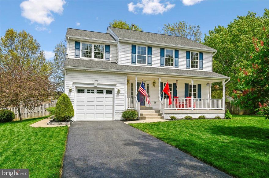 Open House Sunday 4/19 from 2-4  !Meticulously Maintained Colonial on quiet cul-de-sac.  Pride of ownership defines this beautiful 5  bedroom, 3.5 bath home. Freshly painted in 2024 and featuring a newer roof, furnace and windows, this move-in-ready residence offers gleaming hardwood floors throughout both the main and upper levels.  The main level includes formal living and dining rooms, a powder room, and an updated kitchen with new appliances, granite countertops, and a center island.  The kitchen flows into a comfortable family room with direct access to the rear yard,  Uptairs you will find 4 bedrooms and two full baths with ceramic tile.  Both the primary suite and the fourth bedroom feature soaring cathedral ceilings, with the primary also offering a walk-in-closet and a private bathroom with dual vanities.  The fully finished walkout basement includes a fifth bedroom, walk-in-closet, a full bath and a versatile bonus room with tile flooring. Laundry room with full size washer and dryer and two spacious storage closets. Enjoy efficient gas heating, a brand new sprinkler system and a meticulous  1 car garage with a new door and opener. Relax on the front porch overlooking the quiet cul-de-sac or enjoy the fenced backyard, complete with  paved patio, landscaping and a storage shed. Close proximity to Fort Meade and the Marc train.
Note: Ring camera at front door excluded