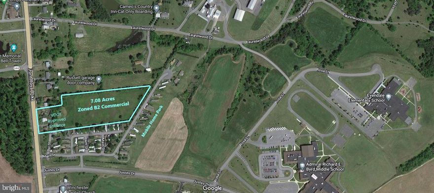 SVN is excited to share this 7.08 acres development parcel, zoned B2 Highway Commercial. The property is located along the northbound lanes of Rt #522 (Front Royal Pike). The property sits between two traffic lights including Papermill Road. This section of Rt #522 is on a corridor of new Residential growth. The property is positioned for high traffic and high visibility. Add a VDOT approved entrance already installed with curbs, gutters and storm water drainage. This property has an approved site plan for Self Storage development. We have decided to market the property for additional B2 zoning uses, which include, but not limited to; Retail, Office including medical, Lawn and Garden with Nurseries, Child care, C-stores, Restaurants, Auto related sales and service, Restaurants and Church Facilities. Check out the new lower price and imagine your business in this location.
