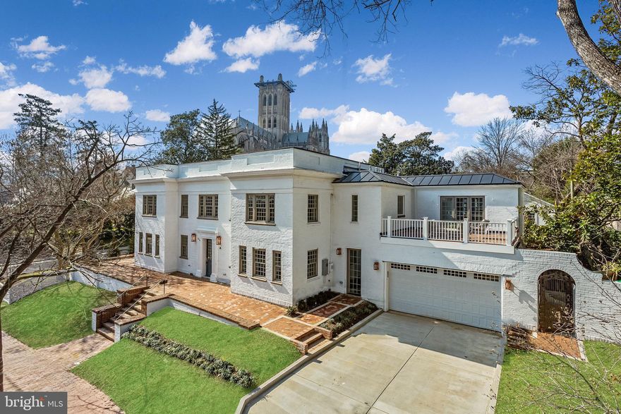 EXQUISITE top-to-bottom renovation of iconic grand Georgian home in the heart of Cleveland Park! Turnkey perfection with impeccable finishes & exquisite details throughout! Gracious floor plan with grand-scale rooms all with 9' ceilings and stunning views of the Washington National Cathedral. 6-7 large Bedrooms, 6 full baths, 2 half baths, large attached garage with mud room entrance to kit, GORGEOUS kitchen with multiple pantries, adjoining family room, formal LR & DR, level walkout to expansive private terraced south-facing garden! (All square footage is approximate) Property is VACANT and easy to tour!
