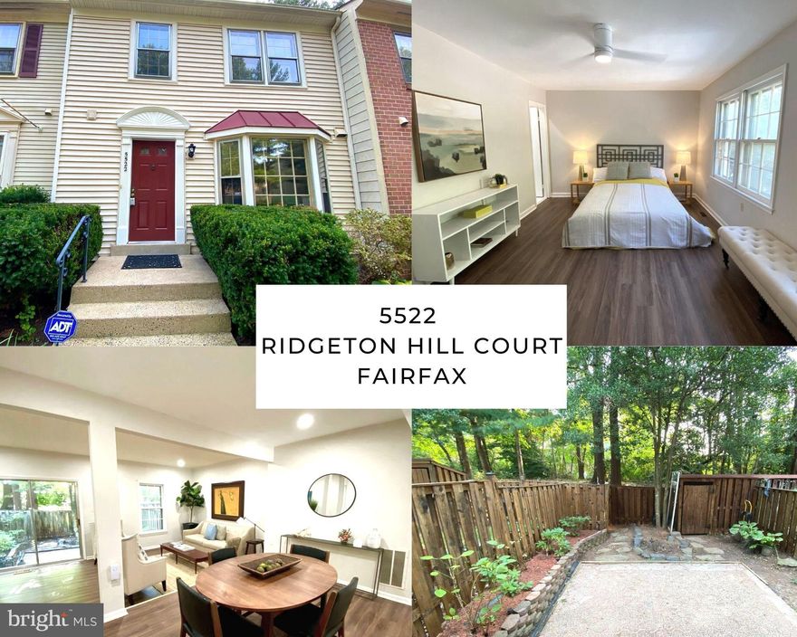 New Price Adjustment!  Welcome Home to this beautiful updated townhome. This model offers 2 BR, 2 Full BAs, 2 Half BA on 3 levels. Kitchen has a bay window providing ample light, a new quartz countertop, and stainless steel appliances. New waterproof luxury vinyl plank , carpeting on stairs, and ceiling fans were installed in July 2021 and the  primary bathroom  was renovated June 2021.  The spacious basement is great for a recreation room or media room with a cozy fireplace and/or working or  studying space.  Fully fenced in backyard offers additional entertaining space and has a storage shed.  The location of this home is a short distance to the Beltway and major thoroughfares, George Mason University, and an easy walk to the bus line, the Burke Station VRE, shops, gym, Target, Royal Lake Park, and restaurants.  TWO assigned parking spots right in front #268 and plenty of Visitor parking spots across from the unit.  Great home to live and while having  income generating potential to offset the mortgage.