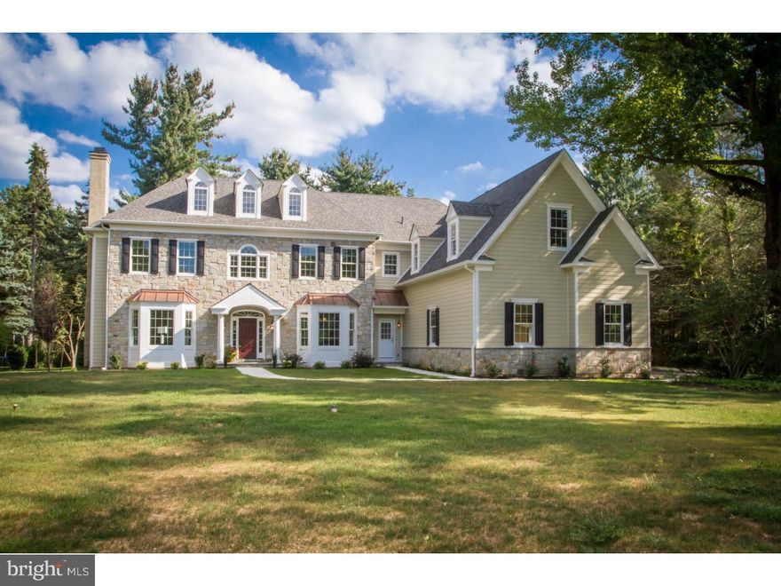 One of a kind design residence offering the beauty of an Estate Home and exciting floor plan for today's living by William G. Smith, Jr., Master Builder.  This is outstanding quality and value for new construction anywhere!  Situated on an exquisite one acre lot in the much sought after Beaupre Estate section of Radnor with mature trees and inviting nature. The First floor features 10' foot ceilings except for the soaring great room which are 21 feet and the Second floor features 9' foot ceilings throughout.  The floor plan with an abundance of natural light is entirely different from any other...there is your traditional Center Hall straight thru entrance, featuring a very generous trim package along with a curved staircase, living room, dining room, library and formal powder room. The informal section of the home flows seamlessly and is simply fantastic featuring a gorgeous white kitchen with custom made cabinetry by Kountry Kraft including a large beautiful  island,  lovely granite counter tops, also a Viking Professional  appliance package that any chef would envy.  The Second floor features a Master Bedroom Suite with Sitting Room, 2 Large walk-in closets, gorgeous Marble Master Bath with two vanities, Marble walk in Shower and large soaking tub, and  private toilet room; 4 other Bedrooms each with their own Bath and large walk-in closet.  A Den or computer area complete this floor.  There is potential for a finished 3rd level with separate entrance and stairs leading up to an expansive space, perfect for one or two additional Bedrooms if desired. It is plumbed for a full Bath. The same goes for the extra large unfinished lower level; plumbed for a full Bath.  Craftsmanship, Quality and Beauty describe this property located in the Best of Locations, convenient to major highways, shopping, schools and public transportation.  Close to world class golf courses and located in the Award winning Radnor School District.  Annual Taxes to be determined.