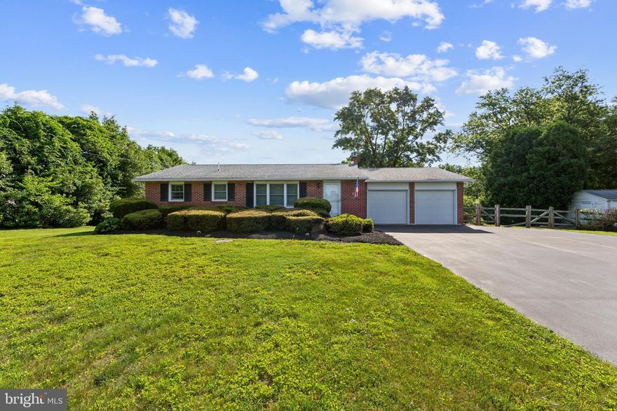 A picturesque rancher with updated kitchen and bath on 1.4 private acres. Don't miss the oportunity to make this home yours.  The property is a 3 bedroom home, the wall between the 3rd bedroom and kitchen was removed in order to turn it into a den and can be easily put back up. The basement is unfinished and offers garage access. All appliances, window treatments and generator are included. The home offers replacement windows, newer roof and HVAC and what we suspect are hardwood floors under the carpet. The yard is fenced in and there is a shed and deck on the side. Take a look and you will not be disappointed.