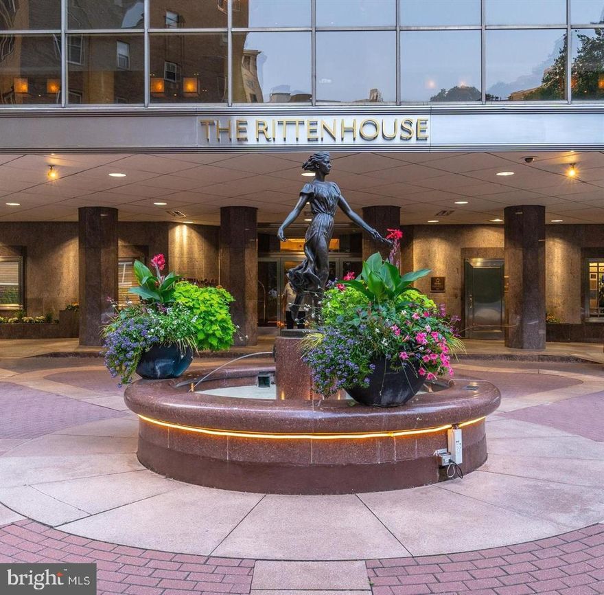 Welcome to residence #1108, located at The Rittenhouse Hotel and Condominium, where luxury urban living meets breathtaking views and world-class amenities. This exquisite 2 bedroom, 2 1/2 bath, 1,671 SF residence boasts stunning panoramas of Rittenhouse Square Park from every window. Step inside and you'll be greeted by a gracious foyer, leading to an open living/dining area, designed for both comfort and elegance. The floor plan features a dining area that seamlessly flows into a generous-sized living room, providing the perfect space for entertaining or simply unwinding. The recently renovated chef's kitchen features white high gloss cabinetry, Caesarstone countertops and backsplash, and stainless steel appliances. Beyond the double doors lies the breathtaking primary suite, offering a versatile space for your personal sanctuary. Prepare to be captivated by the expansive bathroom adorned with a dual vanity, an all-glass shower, and a lavish soaking tub, creating a spa-like haven. As an added convenience, custom closets are thoughtfully integrated throughout the residence, providing ample storage space to keep your belongings organized and uncluttered. The second bedroom, also graced with views of Rittenhouse Square Park, boasts built-ins that ensure a well-organized and elegant living space. Adjacent is the full bathroom featuring a shower/tub combination. The full size washer and dryer, powder room, and linen closet complete the home. Seller is offering one year of prepaid parking. Embrace a lifestyle of unparalleled ease and luxury at The Rittenhouse Hotel and Condominium. Experience a host of amenities, including a chauffeur-driven Mercedes town car service and dedicated 24-hour concierge to cater to your needs. Enjoy the convenience of room service, housekeeping services, spa facilities, and a state-of-the-art fitness center with an indoor pool. Pamper yourself at the renowned Paul Labrecque Salon and savor culinary delights at the on-site restaurants, LaCroix and Scarpetta, or unwind at the Library Bar. Parking is available on site for an additional fee. Pet lovers will appreciate the pet-friendly atmosphere where staff can walk your dog (50 pound dog limit). Step outside and relish the tranquil ambiance of the fountain and the beauty of Rittenhouse Square, all while being just steps away from an array of the city's finest restaurants and shopping destinations. Experience the epitome of luxury living at The Rittenhouse Hotel and Condominium, where every detail is designed to exceed your expectations, making it the perfect place to call home in the heart of Philadelphia.