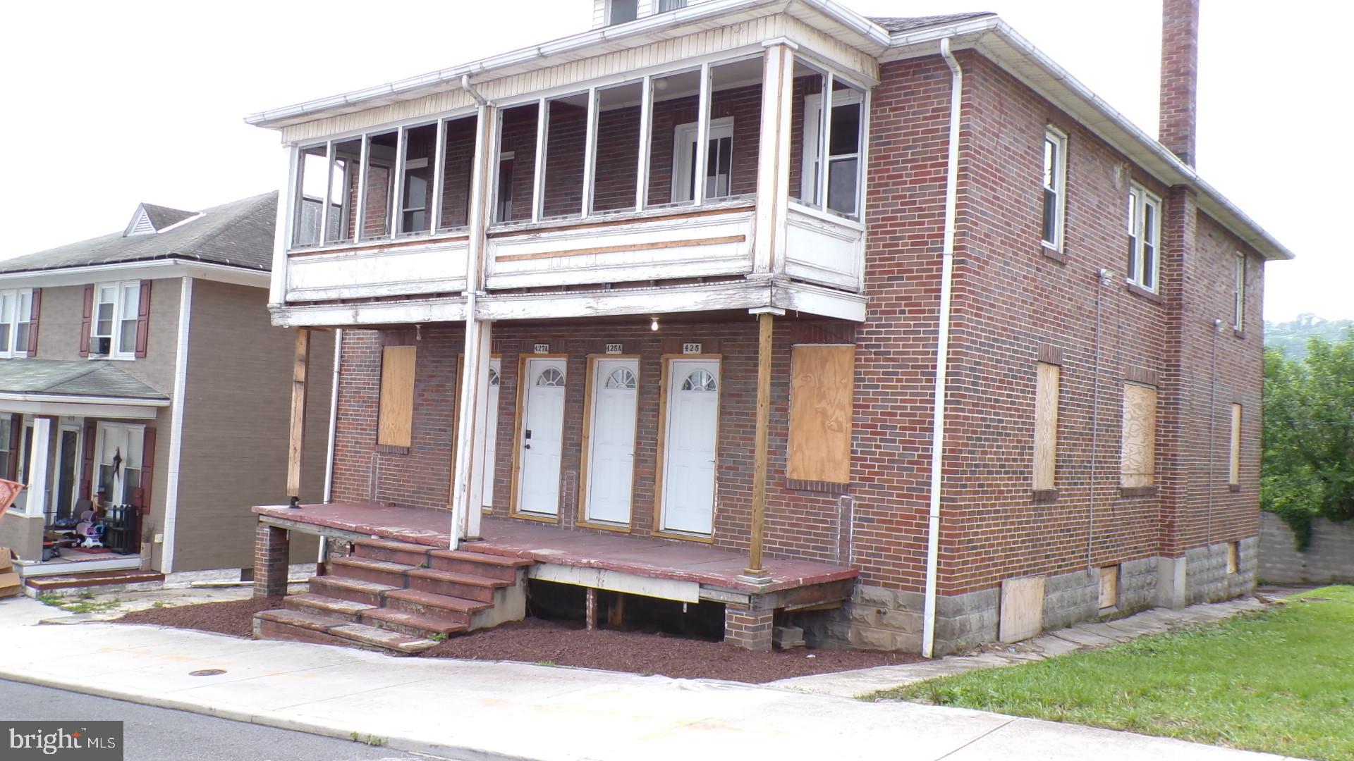 Investors come and see the potential this one has to offer. Featuring low maintenance brick exterior, original hardwood floors, separate utilities, off street parking around back with one unit having access to a basement garage or street parking the front. Much of the property has been cleaned out and some demo started. Bring your vision and make this rental shine again.