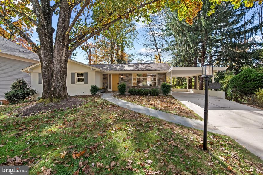 Builder's own home, now offered for sale for the first time!  Located in coveted Rollingwood of Chevy Chase, MD and nestled on a peaceful cul-de-sac—this beautifully remodeled brick rambler combines timeless elegance with modern comfort. Thoughtfully updated throughout, this home is move-in ready and perfectly suited for today’s lifestyle.  A classic slate foyer welcomes you inside—or enjoy the convenience of bringing groceries directly from the single carport into the modern granite kitchen. To the left of the foyer is a cozy den/sitting room,  opposite is the kitchen, and straight ahead is the formal living and dining rooms, ideal for entertaining.  Down the hall, you’ll find three spacious bedrooms and two luxurious bathrooms, including a primary suite with a spa-inspired ensuite bath.  Step down to the bright, contemporary lower level featuring high ceilings, a large recreation room with white brick hearth and wood-burning fireplace, and French doors that open to a private backyard oasis. This level also offers a fourth bedroom w/ French doors to a sitting room, a luxury full bath, and an additional flex room—perfect for an office, gym, or 5th bedroom.  Located within the acclaimed BCC school cluster, this home offers easy access to Rock Creek Park, downtown Bethesda, and Red Line Metro. Enjoy nearby fine dining and boutique shopping along scenic Brookeville Road.  Create years of cherished memories in this exceptional Chevy Chase residence—where style, comfort, and location meet.