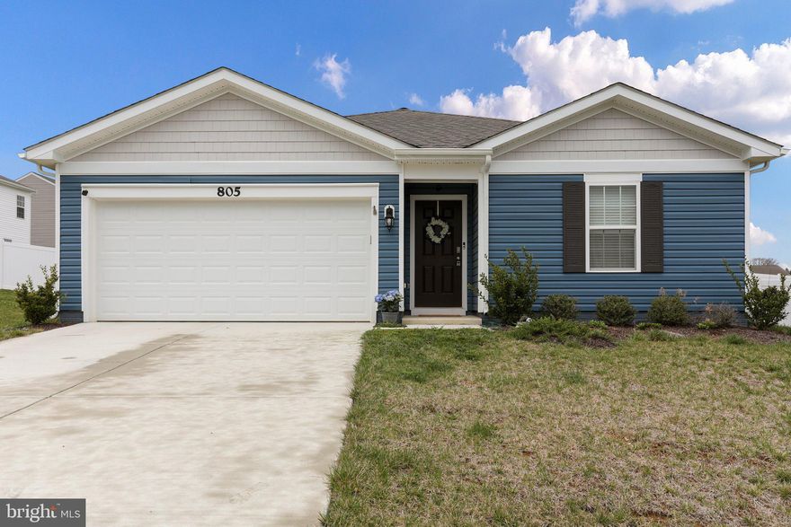 Two year old Rancher in Magnolia Springs built by DR Horton. Convenient to main routes, restaurants and shopping. This home has 4 bedrooms, an open concept and 2 full bathrooms. You will love the privacy of the primary bedroom with on-suite, since it's situated away from the other bedrooms. Beautiful LVP flooring, ceiling fans, stainless steel appliances, granite tops and white cabinets are just a few of the things you will love about this home.

Why the seller has loved their home: 
"I purchased my home in June 2022, when it was built by DR Horton. In fact, one of the reasons I purchased this home was because of the wonderful reputation they have as builders. D.R. Horton's homes come with a Connected® package, an industry leading suite of smart home products that keeps homeowners connected with their homes, providing the convenience to monitor and control their home from the couch or across the globe. The feature sheet of DR Horton’s homes in Magnolia Springs is attached so prospective buyers may see the list of brand name materials and level of quality built into this home. One of my favorite features have been the pull-down blinds in every room because they’re so thick and durable. I also liked the home’s floor plan (The Freeport, see below) since the primary bedroom is situated away from the other bedrooms. This way, when I’ve had guests visiting, they had their own privacy. 

Families with children will like the smallest bedroom, which is usually reserved for the youngest child, since it’s the bedroom closest to the primary bedroom. They will also really appreciate the surprising amount of storage space this home has! Similarly, the laundry closet is large enough to store all the laundry-lated and home’s cleaning tools and products. For added convenience, laundry is located centrally to all the home’s bedrooms. I love the open concept living space, which is adjacent to the backyard. This has made entertaining my family and friends so enjoyable since we can all share the same space between the kitchen, dining and living rooms with easy access to the grill when cooking outdoors. I made so many lovely memories in this home, and I know the next buyer will too! 

I’m now moving closer to my family, but living here has been so convenient for my commute to work. My home is conveniently located on all the major routes (into VA within 5-8 minutes via Rt 9, into MD within 15 minutes via Rt 340, and 20 minutes to I-81 & Martinsburg, WV). My favorite place to spend time when I’m not at work has been Downtown Charles Town’s Historic District, which is just 5 minutes away. There are so many lovely shops and restaurants! Just 10 miles away, I also enjoy hiking to see the breathtaking views from one of the many trails and parks in Harper’s Ferry or the C&O Canal. The best parks in the area: Jefferson County Memorial Park, Moulton Park, Harper’s Ferry National Historical Park, and Cool Spring Nature Preserve. The best shops and restaurants in the area: Paddy, 1861 Saloon, Firehouse Gallery, Art Décor Dekor, Charles Washington House, AEONS Design, Friends of Happy Retreat, Abolitionist Ale Works, Final Cut Steakhouse, Glory Days Grill, and Hollywood Casino at Charles Town Races. Other arts and entertainment in the area include: Old Opera House Theatre Company & Arts Centre, Washington Street Artists Cooperative, The Event Center at Hollywood Casino, and Charles Washington Hall. 

This community is the perfect balance of the ‘small town feel’ with the convenience of everything available in a big city. I have always felt safe and surrounded by caring neighbors. I hope you will love this home as much as I have!"