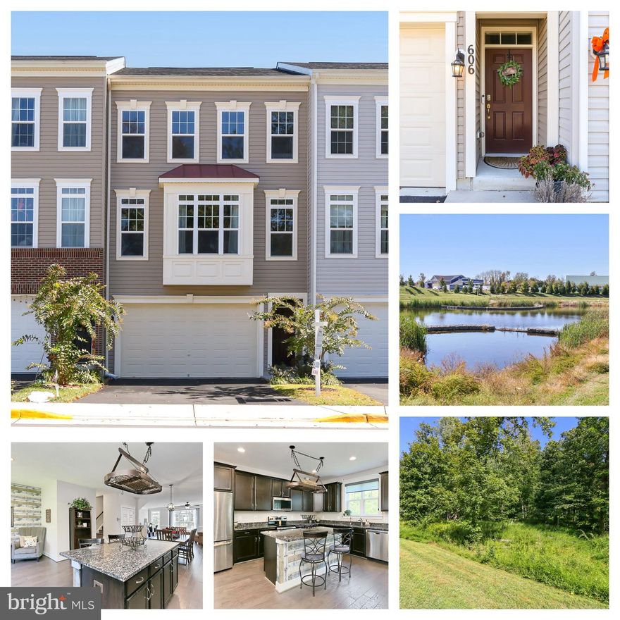 If you want a luxurious oversized townhome that is close to both city and mountains, look no further! You will love this rare premium wooded view home. It backs directly to picture perfect wooded landscape. This Carlise model townhome boasts 3- level extension which is one of the largest townhome styles in Purcellville with over $40,000 in upgrades/builder options. Relax and enjoy coming home through the tree topped picturesque roads of Purcellville and enter into the Mayfair Community. This home boasts a spacious open concept floor plan. The three-level extension makes a big impact in the larger sized primary bedroom, kitchen and lower level rec room that gives this townhouse a single family feel. The light fills this home and gives amazing energy which is a compliment to the freshly painted walls. The upgraded wood floors are high-end in style and quality, and expand across the main level and stairs giving it the style “pop” that so many people want in their home. The open floor plan allows you to enjoy the upgraded gourmet kitchen, dining and living space together. There are two ‘nooks’ that can be used for desk areas, curio cabinets, sitting areas, or just nice open space. These spaces are ready for you to make it your own. The new carpeting, quality fixtures and the artisan trim package top off this home's luxury feel. This gourmet kitchen offers upgraded stainless steel appliances, higher-end stylish fixtures, filtered water system, a grand kitchen island and beautiful granite countertops. The breakfast nook makes the kitchen perfect for space amid entertaining. These views and the home's lot are both rare and a premium. Relax in your backyard and take in the wooded views, look for wildlife, and listen to the birds chirping. Fireflies light up the sky and make for a spectacular light show. The large primary suite offers wooded views, spa-like bathroom and two walk-in closets. Unwind after a long day in your spacious bathroom with its soaking tub, upgraded tile, oversized separate shower, dual vanities, linen closet and private toilet room. The entry level downstairs offers two rooms. A recreation room and a legal bedroom with a walk-in closet, which could be your office, play room, workout room or whichever matches your lifestyle. The full bath tops off this fully finished level. Experience the beautiful sunrise views from your primary suite  and end your evening in the living room with colorful sunsets over the pond. Pictures can say a thousand words, but to experience this home and what it has to offer is icing on the cake. The Mayfair Community offers walking paths, a tot-lot, basketball court, beautifully made wood & stone pavilion with stainless steel BBQ and tables. Located just minutes from historic downtown Purcellville, Loudoun County’s wine country, the W&OD trail that spans 44+ miles from Purcellville to Arlington, shops, boutiques, restaurants, breweries, distilleries, and much, much more. Experience a new community in a historic town. Welcome home!