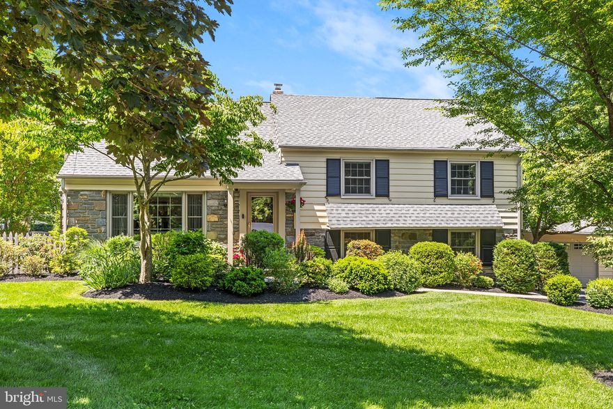 Showings start Friday June 27th. All offers due by Sunday June 29th at 6 pm. Move right in to this meticulously maintained and perfectly located home in the popular Deepdale neighborhood. This light filled home boasts 4 levels of living space and includes outside access from all sides of the home. The main level has large rooms with hardwood flooring and an open floor plan. There is a formal LR with gas fireplace, formal DR with window seat and antique doors, and eat-in gourmet kitchen with banquette breakfast area and bar seating an adjacent sitting room with gas fireplace exiting to the upper-level slate patio and to the lower-level courtyard patio. The large walk-out lower-level includes family room, powder room, office/library area, sliders to lower out-door patio, laundry/utility and storage rooms. There are 3 generously sized bedrooms on the second floor, one with an en-suite bathroom and stall shower as well as a second nicely appointed hall bath.  The private primary suite with large full bath is on the third level. The sprawling lot provides multiple outdoor spaces with mature plantings, a meandering garden path with a borrowed view of a small creek and a partially fenced in yard. Walk to the Strafford train station, the public library and the town of Wayne with its many shops and restaurants. Don't miss this one! Recent home inspection and list of improvements available upon request.