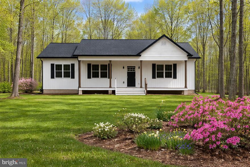 This newly constructed home offers desirable single level living with approximately 1400 finished sq. ft on 2.9 acres and no HOA.     Open  concept layout features--- 3 bedrooms, 2 full baths,  high vaulted celings,   includes luxury vinyl plank flooring, softt-close cabinetry, quartz countertops, kitchen island, stainless steel appliances, walk-in shower in primary bath, recessed lighting.     Enjoy the quiet on your rear deck or front porch.  Close to the center of Gordensville and Orange.