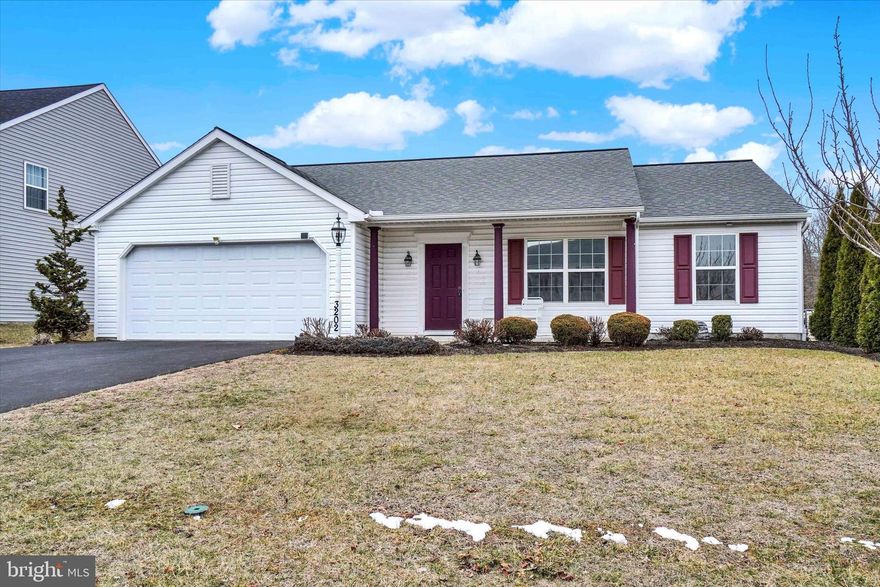 Thank you for taking the time to consider 3202 Jodi Lane in Dover, PA. Built in 2016 by EG Stoltzfus, this ranch-style home offers convenient one-floor living on a slab foundation. The property features three bedrooms and two full bathrooms, including a primary suite with its own private bath. The layout includes a comfortable living room, functional kitchen, hallway laundry area, and a two-car garage.  Outside, you’ll find a rear patio overlooking a level, fenced yard—perfect for outdoor enjoyment.  There are 2 sheds that come with the proprty. This home is priced below recent comparable sales in the neighborhood due to its current condition....just in need of some cosmetic updates, i.e. paint, carpet, etc. The estate has positioned the price accordingly to reflect needed updates while offering a strong opportunity for the next owner.