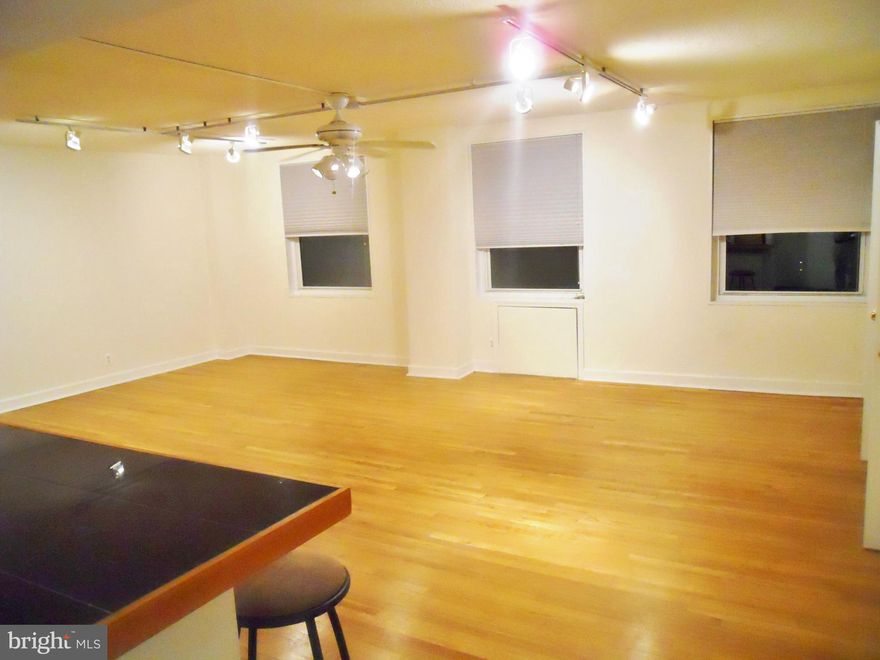 Third floor unit with partially obstructed view.  One of the largest two bedroom units in the building.  Washer Dryer combo in unit.  Ready for your designs!  Full Service elevator building with attached parking available.