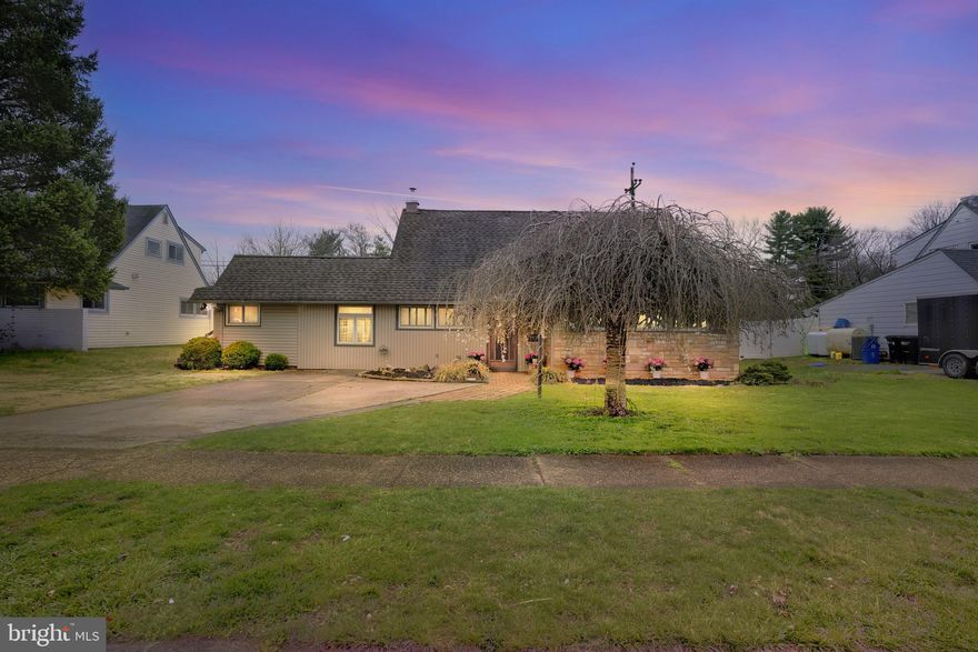 Move right into this spacious 3 bedroom, 2 full bath home in the desirable Neshaminy School District. This home has been expanded to over 2,200 sf allowing for multiple gathering spaces inside and out. The layout of this home maximizes indoor living space. When you want a more casual place to relax, the generous sized family room has vaulted ceilings, a large bow window and sliding door access to the backyard. For a more formal setting, the living room features a full wall brick fireplace. You’ll note the natural light shining throughout the living spaces. The dining room is lined with a sliding patio door. The eat in kitchen has windows along the front of the house allowing for a great cross breeze on summer days. There is a first-floor bedroom adjacent to the full bathroom. The main floor is completed by a full laundry room with cabinets and counter space and a separate utility room. Upstairs there are two large bedrooms and a bonus room that can be used for an office or play area. On the way to the upstairs shared bathroom, you’ll notice door to the attic space for additional storage. There are ceiling fans throughout this home and upgraded wall units for cooling and heating. The fenced in yard provides privacy. The backyard is perfect for those who like to entertain. There is a large brick patio and plenty of space to enjoy the fire pit, swing set or play yard games. This is a must-see home in a great neighborhood. Schedule your showing today.
