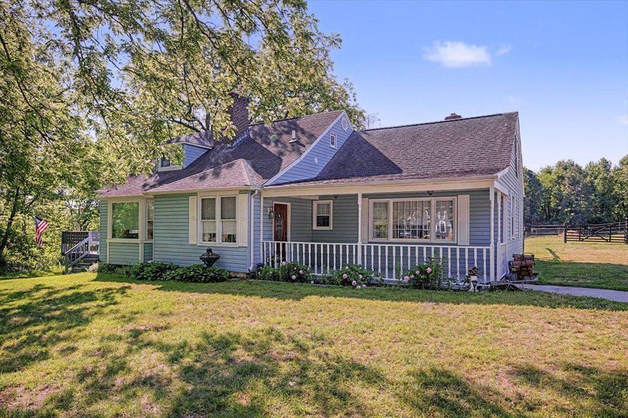 Welcome to 1010 Red Lion Road where your country dreams can begin! This three-bedroom, 2-full bath cape features a first floor bedroom and full bath, with a gracious country layout:  huge kitchen with all new appliances, new LVP flooring (and in the 1st floor bathroom), new Anderson renewal window over the kitchen sink with transferrable warranty, and a dining area featuring bay windows that draw in natural light, an island, a laundry nook in the kitchen, plus the whole kitchen affords a view of the over 2-acre lot; a huge family room at the back of the house that has a wood burning fireplace with a custom mantle from South Africa, new Anderson windows on the side of the family room; new carpeting on the first floor; a generously-sized living room with another wood-burning fireplace at the front of the house; a spacious covered front porch; a large side deck (23'9" x 9'2") that is accessible from the living room and the kitchen; and an awesome back deck (35'11" x 13'4") that is accessible from the kitchen and the family room as well as the basement. Upstairs there are two more large bedrooms, another full bath, a bonus room, and a large walk-in attic that could be finished for more living space or left as it is for great storage space. The basement is unfinished and ready for you to set up your workshop; the seller has even left you some work space to get you started! Venture out to the back of the property where you will see the four pastures with fencing that is wired for electricity and a barn with two 12' x 12' stalls, two run-ins, running water and electric, plus a tack room and hay storage. The barn has a separate electric meter from the house. This is your chance to bring your horses with you (and possibly add some additional furry or feathered friends). This property was originally part of a larger parcel of 15 acres where an orchard once stood. There are still beautiful trees here (love the tulip poplar beside the driveway and the trees that surround the lot) and the land has been separated into four pastures. Inside the house, there is hickory wood panelling which was installed years ago, and new flooring which was installed recently. This house is a wonderful combination of the old meeting the new and allows you to enjoy the country while having easy access to shopping and highways. The sale of the house is contingent upon the Seller's settlement on a new home.