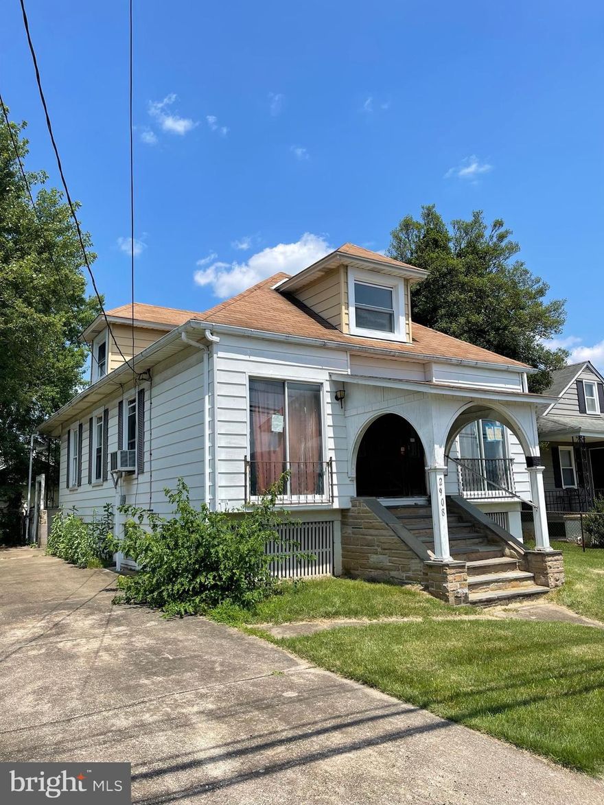 Rare foreclosure offering in Parkville, Baltimore County. This 4 bedroom 1  bath home is being sold as is and priced below market value for the opportunistic investor or savvy homeowner to gain immediate equity. It has over 1900  square feet with an enclosed front porch, a large back yard with a designated patio area and a large driveway. 2 bed 1 bath on the main level, with large living room dinning room and kitchen. 2nd floor 2 bedrooms and possibility for 1 bath, or make it a large owners suite.  Full lower level with plenty of light.   Making this a great opportunity for a fix and flip or move in and make it your own or add to your rental portfolio for a great return and cash flow.  Home needs renovations to reach its full potential.