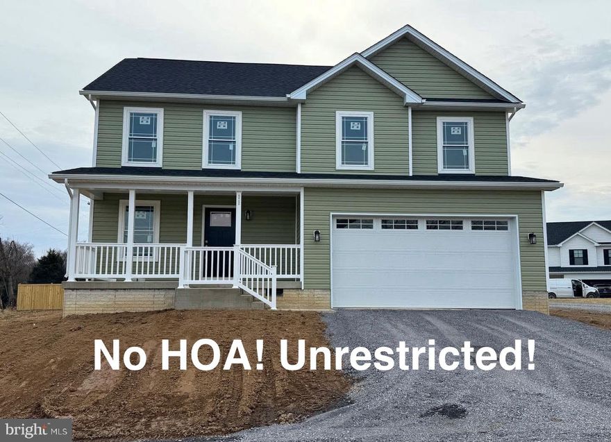 NO HOA! UNRESTRICTED! Don’t miss this opportunity to own this Brand New home sitting on 0.25 acres of land. This beauty is finished and is ready for you! 4 Bedrooms, 2 1/2 baths, open kitchen with stainless steel appliances, granite countertops and island, large living rm, Luxurious Primary Suite with an en suite bathroom. Primary bedroom offers tray ceiling and lvp flooring, primary bath offers large shower, double vanity sinks, and large walk-in closet  The laundry room is located on bedroom level with utility sink. This home also offers dual heating and air, LVP flooring thru entire home and huge front porch. Call today this home will not last