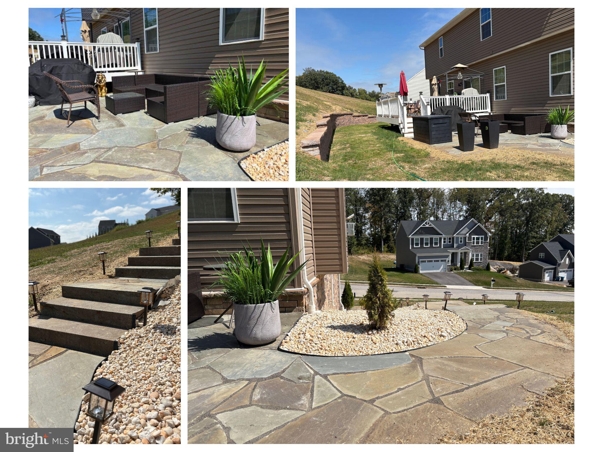 The back yard just received a STUNNING UPGRADE- featuring a custom stone retaining wall, expansive patio space and elegant stone steps that guide you into your own private outdoor retreat! CHECK OUT THE BEFORE AND AFTER PICTURES! Inside you will find
modern sophistication and thoughtful design in this expansive 3,000+ square foot home, offering four bedrooms, three and a half baths, and luxury upgrades at every turn. From the moment you step inside, you’re greeted by a dramatic two-story foyer illuminated by a statement chandelier—setting the tone for the refined elegance throughout. The main level is thoughtfully designed for both daily living and entertaining. Enjoy the inviting family room with a cozy gas fireplace, a formal living room perfect for gatherings, and an elegant dining room for special occasions. The eat-in kitchen is a showstopper—featuring sleek quartz countertops, upgraded cabinetry with soft-close features, contemporary pendant lighting, and a generous island that anchors the space. Double patio doors open to a large deck and manicured backyard, seamlessly blending indoor and outdoor living. Upstairs, the primary suite is a true retreat. Soaring coffered ceilings add architectural interest, while the spa-inspired en-suite bath offers a jetted soaking tub, walk-in glass shower, dual-sink vanity with quartz counters, and a spacious walk-in closet. Three additional generously sized bedrooms share a beautifully appointed hall bath, and an open balcony hallway provides a breathtaking view of the foyer below. The fully finished lower level is an entertainer’s dream—featuring a stylish media room with built-in sound, recessed lighting, and a full bathroom, perfect for movie nights or hosting guests in comfort. Built in 2022, this home offers the perfect blend of modern construction, timeless design, and luxurious finishes- all set against a backdrop of sweeping mountain views AND available at a value you won't find in comparable new construction builds.