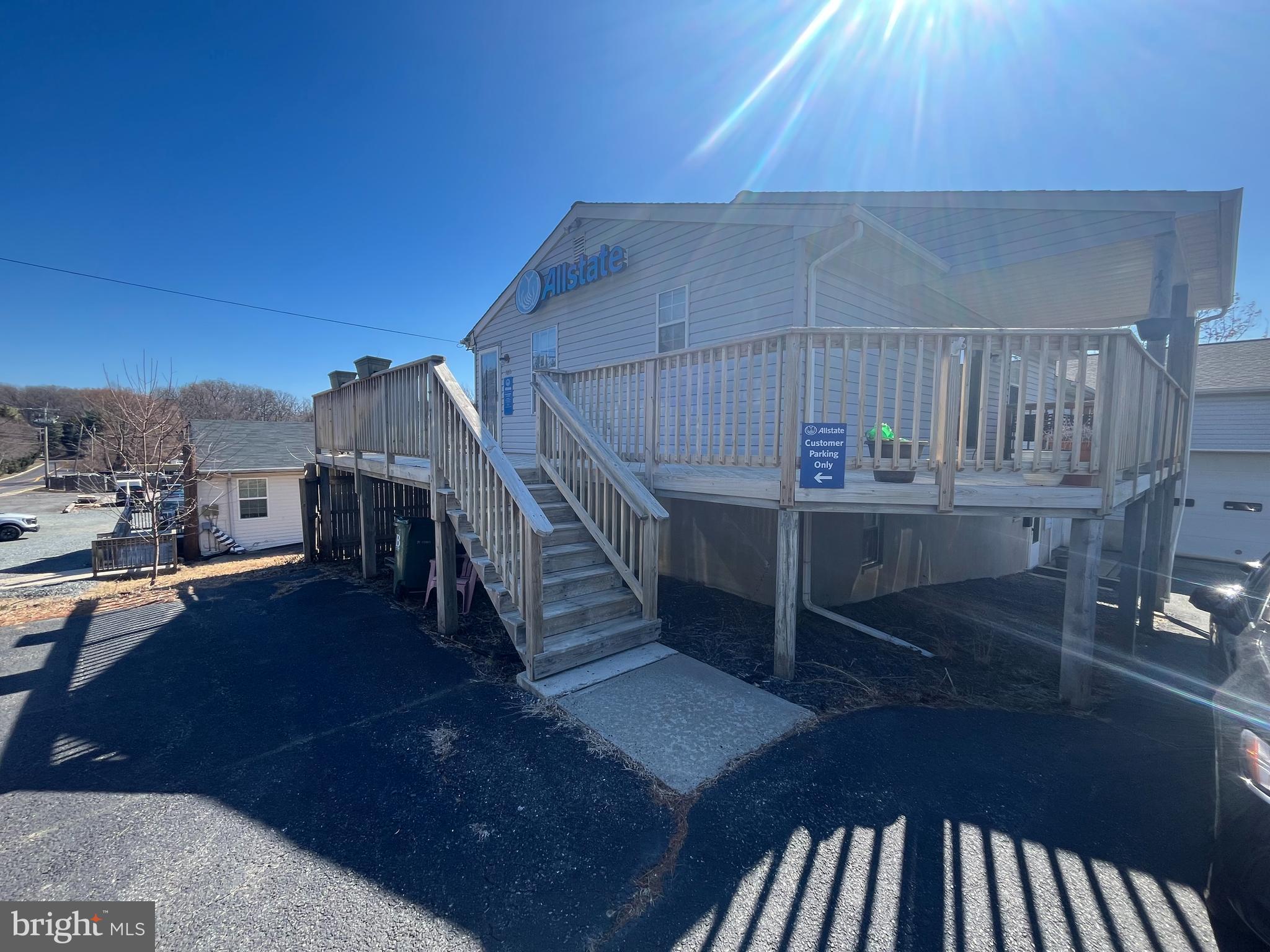 Aggressively priced retail or office location for Lease! 925 SF space with road frontage on E Wheel Rd in Bel Air. Tenant to pay $1,350/month plus the cost of their utilities. Fully renovated space currently occupied by Allstate who will vacate once a lease is signed. The space consists of 1 private office, a kitchenette, a bathroom, reception, a wraparound deck, and an open office area with commercial carpet and paint throughout. Excellent pylon signage and front building signage available where Allstate’s signs are now. There are 4,700+ cars per day passing the site on E Wheel Rd. This site is zoned B3 and allows for a multitude of retail and office uses. There are 132,000 people living within 5 miles of the site and growing steadily. The average household income within 5 miles is $118,000/yr. This location is surrounded by major retailers within 1 mile on Emmorton Rd including the Festival, Shoprite, Petco, Chipotle, Chuck-E Cheese, Take 5 Oil, Marshalls, Kohls, Bob Evans, and more. The current status of the space is a Fully Occupied Professional Office Suite.