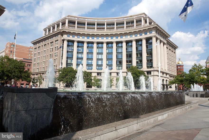 SPECTACULAR PENTHOUSE!  Two sun filled residences seamlessly combined creating generous spaces, 1,155 sf, for elegant entertaining and gracious living! Expansive living-dining room with walls of glass and twin French doors opening onto your own private 290sf Grand Sky Terrace - let the parties begin! Two bright bedrooms, each with ensuite bath, chef's kitchen and dedicated home office area with built-ins.  Two car garage rental parking guaranteed & additional storage. Live Life at the Top at prestigious Market Square East, luxury condominium residences on The Avenue of Presidents boasting an amazing Roof Deck with swimming pool and extraordinary Monument and Capitol views. Reward yourself...