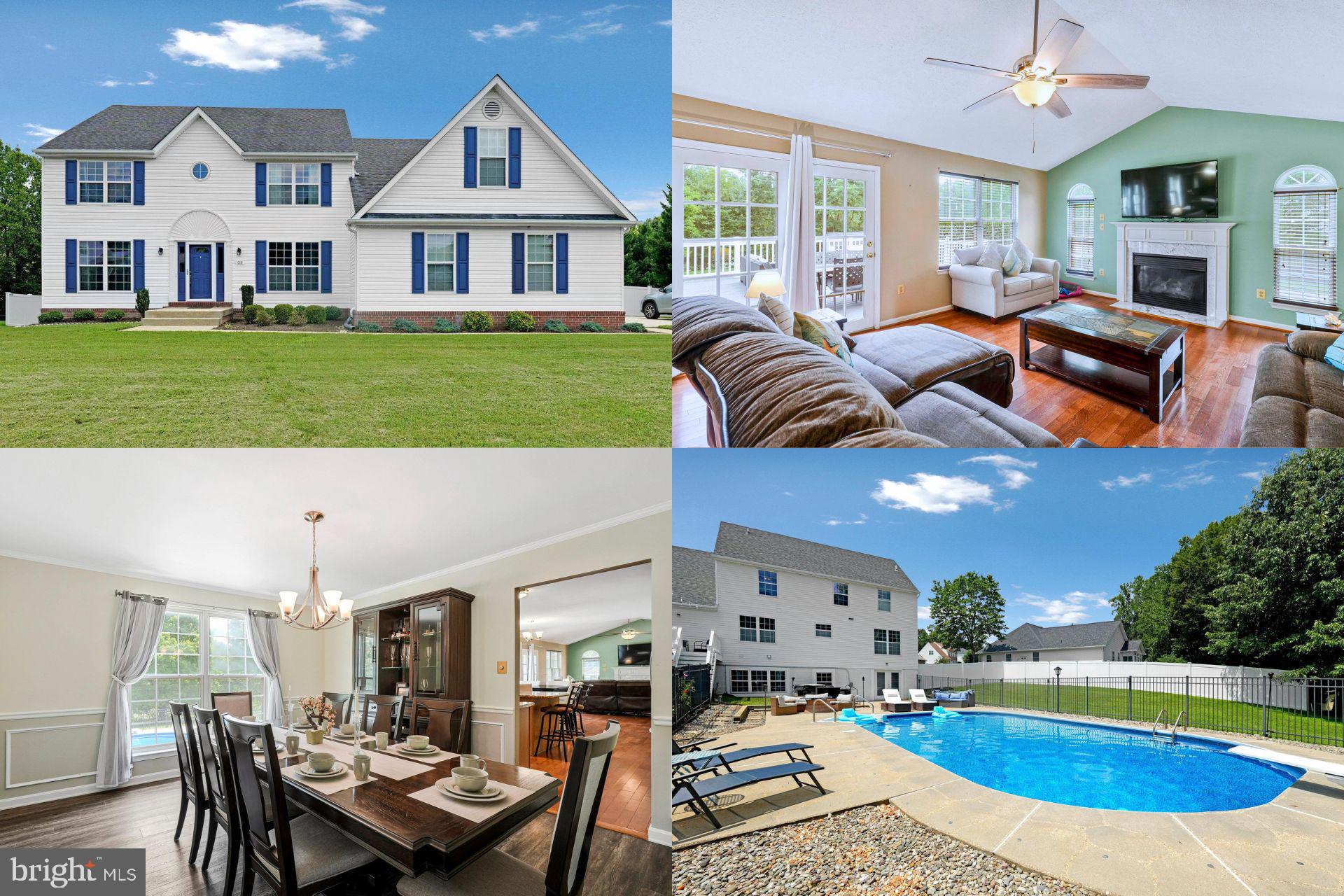 Welcome to this beautiful Colonial home nestled in the quiet, family-friendly Kings Grant neighborhood of La Plata. Step into a soaring two-story foyer that sets the tone for the elegant details throughout. The formal living and dining rooms feature classic wainscoting, while the open-concept kitchen offers granite countertops, a stylish tiled backsplash, an island for gathering, and seamless flow into the family room complete with cathedral ceilings and a cozy gas fireplace.
Work from home in comfort with a private office, accessible through charming French doors. Upstairs, the grand primary suite boasts a walk-in closet and a spacious ensuite bath with double vanities, a soaking tub, and a separate shower. The fully finished walk-out basement expands your living space with a large rec room, wet bar, fifth bedroom, full bath, and a dedicated exercise room.
Outside, enjoy the ultimate entertaining space with a Trex composite deck and patio overlooking a generous backyard oasis, featuring an inground pool, hot tub, and a 6’ privacy fence. Additional perks include a two-car attached garage and a storage shed.
All this, just minutes from shopping, dining, entertainment, and major commuter routes, this home truly has it all!