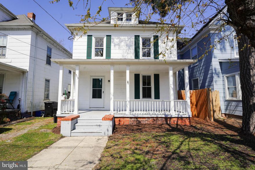 Affordable 3BR/1.5BA colonial in Camden's Historic district - minutes from shopping, dining, and events at the University or Downtown Salisbury - but tucked away on a one-way street. Replacement vinyl windows - freshly painted throughout. Welcoming front porch. Original wood floors in the bedrooms and living room- tile in bathrooms. First floor features a spacious living room.  Kitchen w/ dining area. Laundry room which includes washer and dryer. 1st floor bedroom w/wood floors. Half bath completes the first floor. 2nd floor features 2 additional bedrooms w/wood floors, double closets, and a full bath - tub/shower comb.  Unfinished basement. Roomy fenced rear yard. LBP Certificate attached to listing. Seller is licensed realtor in States of Maryland and Delaware. Sizes, taxes approximate.
