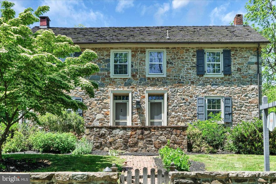 “ Folk Stone” - Captivating Fieldstone Farmhouse situated on 4.2 bucolic acres boasting extensive gardens and stone walls; this homestead is bordered by protected equestrian properties and adjacent to walking and horse trails. Step inside and relish at the finer details such as antique pine flooring , antique hardware, vintage light fixtures , two staircases, and wide window sills throughout . The living room offers custom built-ins , cabinetry, and inviting fireplace ; and a generous sized family room allows ample space to relax at days end.  You'll marvel at the oversized kitchen/gathering room addition with cathedral ceiling , walk in fireplace with original cooking arm, skylights , wall of picture windows overlooking beautiful perennial gardens , antique beams , and Dutch door to the brick patio. The resident chef will enjoy preparing meals in this expansive space offering gas cooking, soapstone counters ,natural cherry cabinets , and VIEWS! A nearby laundry room , 3/4 bathroom with antique brick flooring and antique vanity with copper sink and faucet complete this level. At days end, retreat upstairs to the second level offering four ample sized bedrooms There is an additional third floor 5th bedroom or attic playroom. Back outside, spend summer days relaxing by the oversized Armand pool and spa and enjoy complete privacy yet convenient to shopping , restaurants, major roads and highways. Subdividable lot Equestrian enthusiasts will delight in the two tack barn. ****Please take a few minutes to walk the property- to the right of the barn, there is a path that leads to the back two acres(possible subdivision) and access to the horse and walking trails.**** This may be your forever home enjoyed by generations to come! Unparalleled location within Downingtown East Schools including the Stem Academy.