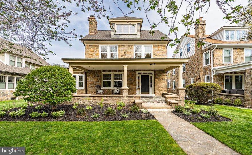 419 Price Street – West Chester 

 Open House Cancelled
Welcome to 419 Price Street – this turn-key 5 bedroom, 3.5 bath home has been expertly rebuilt and enlarged with a new 3 story addition.  The original section of the home has been restored to seamlessly blend old world craftsmanship with the high standards of functionality and convenience that are required in today’s homes. Located in the heart of West Chester Borough on a quaint, tree-lined street, this home boasts an abundance of curb appeal, from it’s large, covered front porch, to the professionally landscaped front and rear yards.
The main level of this spectacular home has gorgeous red oak flooring throughout.  The entrance hall with a turned staircase, leads you into the large living room with original gas, stone fireplace, recessed lighting, crown moldings and double glass doors that lead into an office/sunroom with lots of windows and a private entrance. 
There is a formal dining room with a spacious Butler’s pantry with a wine fridge, glass front cabinets and recessed lighting.  The stunning gourmet kitchen is a must-see! with Quartz counter tops, Bosch stainless steel appliances, including a 6 burner Bosch gas range (duel fuel gas/ electric), custom vent hood, large kitchen island that seats 6, walk-in pantry with built ins, open shelving, custom 42” cabinets for loads of storage and a leaded-glass built-in hutch, original to the home.  There is a back foyer with convenient mud room with built ins, slate floor, and an outside entrance that leads to the back yard and to the two-car detached garage which includes an electrical subpanel ready for your electric car charger! The kitchen is open to the large family room with plenty of room for entertaining, and includes a gas fireplace, and triple sliding doors to the large composite deck.  Don’t miss the first-floor powder room with modern vanity with a Quartz top.
The primary suite, located on the second floor is a spacious retreat with a soaring cathedral ceiling, black iron chandelier, and red oak flooring.  The primary spa like bath with its gleaming tile floors, two separate oversized vanities with custom mirrors and lighting, large tile shower and free-standing tub conveniently flows into the walk-in master closet with separate entrance directly into the laundry room with its charming black and white checkerboard tile floor, service sink, folding station and brand new high end washer and dryer included.  There are three additional bedrooms all with refinished original hardwood floors, ample closets and one with charming built ins.   There is access to a completely updated hall bath with double sink vanity.  Take the stairs straight up to the third floor en-suite with its brand-new private bath with walk in shower, hardwood floors and lots of recessed lighting. 
The basement is bright and sunny with natural light from the three egress windows and is just awaiting your personal finishing touches!  Don’t forget to notice the new roof.  Don’t worry about losing power during a storm as this home is equipped with a natural gas-powered generator. Located in one of the best small towns in the country, you are within walking distance to downtown retail, many great restaurants, YMCA, the Court House, the charming West Chester Public Library and the Historical Society just to name a few.