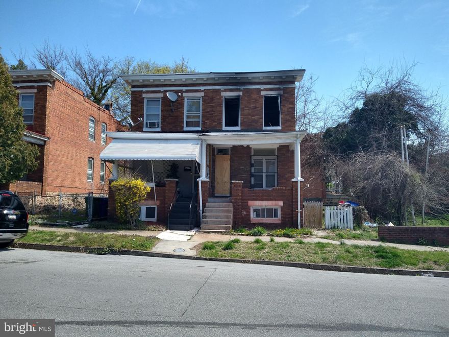 POST AUCTION: MAKE AN OFFER! Deposit: $7,500. Introducing a 2-story semi-detached porch-front townhouse located in the Rosemont area. The property is in close proximity to several destinations, such as Walbrook Junction Shopping Center, Gwynns Falls Park—a sizable green space with walking trails and recreational facilities, Leon Day Park, Coppin State University, and Mondawmin Mall—a retail center featuring a variety of stores and dining options. For transportation, the property provides access to the major traffic artery W North Ave, connecting residents to other parts of the city. The property is believed to be vacant.