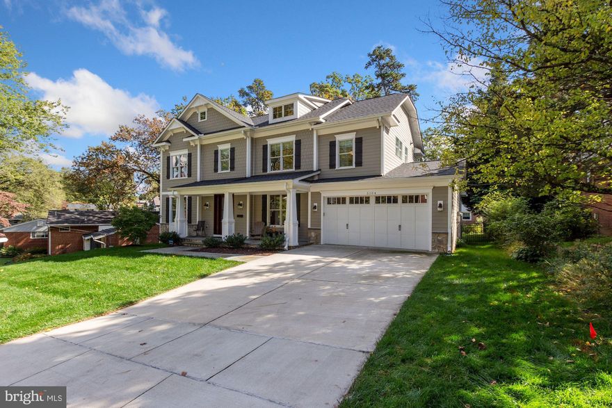 This  handsome Craftsman home has all of the features you want for the way we live today.  It starts upon arrival with the neighborly front porch.  Wave hi to your neighbors from this pretty perch.  Once inside  you'll be greeted by a beautiful staircase with the large dining room and formal living room on either side. As you move to the sunny & private back of the home, you will smile as you see the magnificent open family room with coffered ceiling, breakfast area, and gorgeous kitchen. With windows all along the back of the house you will find it is perfect for relaxing, cooking, reading, watching TV, sitting in front of the fire or taking a nap! It also has a sizable deck and back yard that you access from this area.  The windows and the deck bring the outside, in.  Down the corridor from the kitchen is the ever important home office with windows on two sides.  ZOOM, make calls, and talk to your boss and colleagues in complete privacy.  As you head upstairs, you will notice the landing area with a bright window and window seat.  Then you will find 4 well-sized bedrooms with both en-suite and Jack & Jill baths. There is nicely sized laundry room with sink. The Owner's suite is large, with tons of natural light, a sizable walk-in closet, and a splendid and bright bath.  The lower level completes the package.  The large recreation area has above ground windows, an exercise area, a full bath, storage, and a fifth bedroom currently being used as an office.  Less than 1 mile to the Medical Center Metro, and quick access to I-270, I-495, MD-355.  Walk to Alta Vista Park, The Bethesda Trolley Trail, Rock Creek Park, the YMCA, the French School, and other places.  Oh, and you are close to scores of restaurants (OK, take out!) and shopping - food and otherwise.  Be sure to take a look at the virtual tour.  Don't miss it.