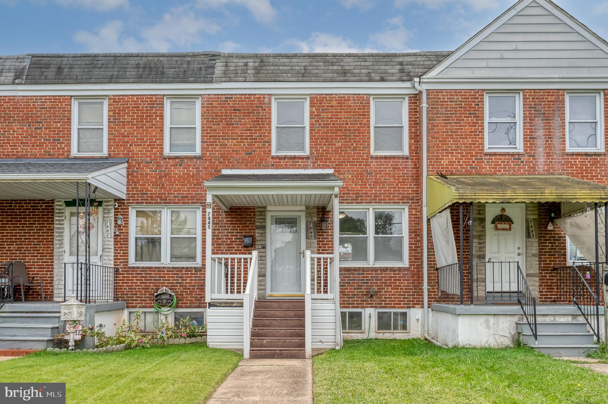 Charming 3-Bedroom Rowhome with Wood Floors, Front Porch & Fenced Yard in the Heart of Dundalk. Welcome to this beautifully maintained 3-bedroom, 1-bath rowhome that blends comfort, character, and convenience. Ideally located in the heart of Dundalk, this home is move-in ready with fresh paint throughout, new carpet, and wood floors on both the main and upper levels. Start your day on the inviting front porch, a perfect spot for morning coffee or evening relaxation. Inside, you'll find a cozy living room with warm wood flooring, leading to a bright, functional kitchen and a dedicated dining area — ideal for entertaining or everyday living. Upstairs, you'll find three bedrooms with hardwood floors and a full bathroom, combining charm with easy maintenance. The finished lower level adds flexible living space — great for a family room, additional bedroom, home office, gym, or play area. Step outside to enjoy a fully fenced backyard, perfect for pets, gardening, or outdoor gatherings. Plus, you'll love the convenience of off-street parking, a rare find in this neighborhood. All of this is just minutes from local schools, parks, shopping, dining, and major commuter routes. Don’t miss this opportunity — schedule your showing today and make this beautiful home yours!