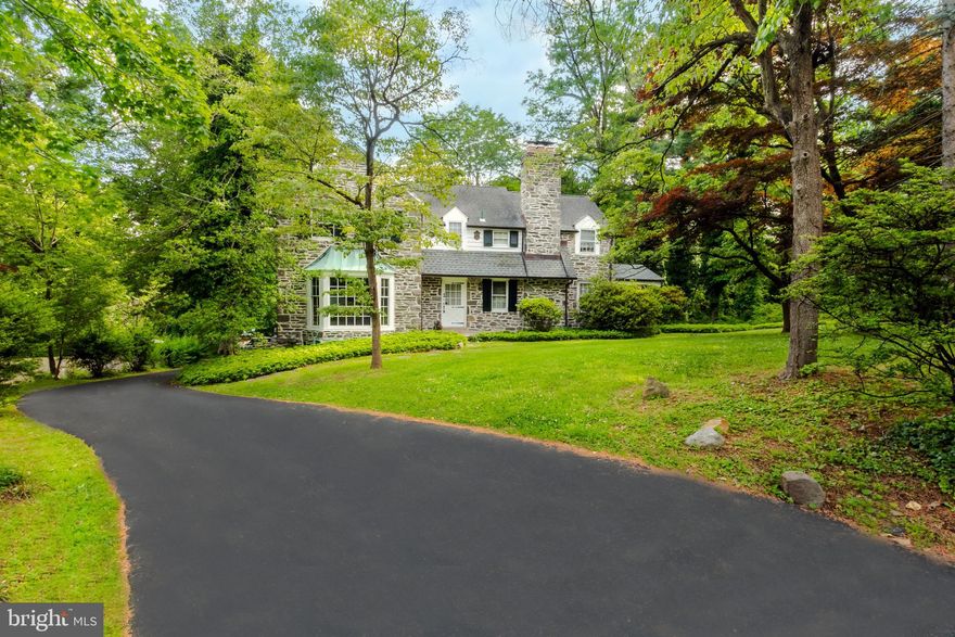 This gorgeous 1900 Allgates Stone Center Hall sits on almost 1.5 acres, has a detached 2 car garage, over 3,000 square feet of living space and has gorgeous and stately details throughout.  Pull into the very large and private driveway - plenty of room to turn around completely at the base of the drive.  Enter at the covered front porch.  The 2 story entry foyer greets and welcomes you with natural light at every angle.  The turned staircase is one out of a story book.  The first floor has a very large living/family room space with a fireplace, gorgeous hardwood floors and access to the private side porch.  This space could be finished and used as an office or playroom.  The formal dining room has oversized windows and space for a very large dining set.  The eat-in kitchen is large and offers access to the driveway and backyard.  The 2nd floor has a spacious primary suite with a full tiled bath and 2 spacious closets. 2 additional bedrooms on the second floor, both very nice in size and the hall bath.  The lower walk out level of the home offers the 4th bedroom, 3rd full bath with laundry, large rec room with fireplace, office/playroom and plenty of storage space.  The lower level makes a great in-law quarters (that is what it was made for), au pair, etc as you can access it from the exterior of the home.   The property this home sits on offers an incredible opportunity.  Just under 1.5 acres, lush and level. Toward the back of the property is an inground pool and plenty of room for hardscaping, play,etc.   This Haverford home offers great accessibility to all things Main Line, shopping, dining, public and private schools, is walking distance to the Pensy Trail and the CREC (recreation center) and much more.  An incredible opportunity to own a large piece of land and a stunning and one of a kind home.