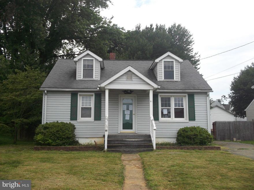 Charming cape cod style home offers 3 bedrooms/1.5 baths, nice rear yard, large eat in kitchen, wood floors, arch doorways and fished upper level and full unfinished basement for extra storage.  Located in the town of Rising Sun, walking distance to local schools and shops.  Needs some TLC so bring tools and and paint brush, but make sure to see this one!AS IS, Equal Opportunity Housing, Insurabil