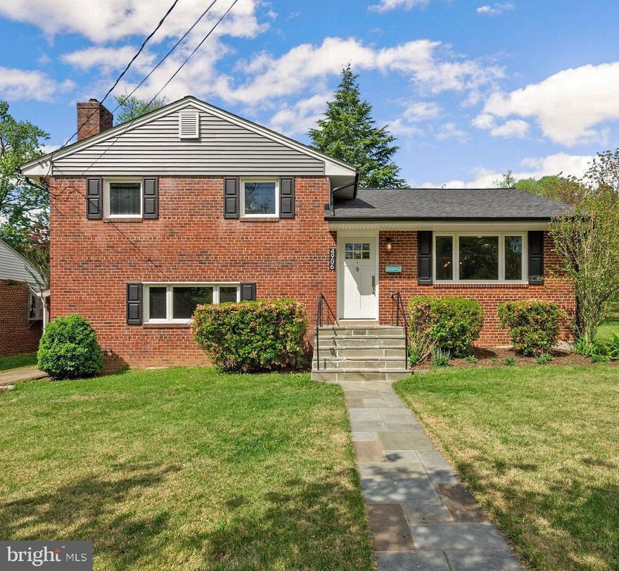 Welcome to 4906 Ertter Drive, a beautifully maintained and updated single-family home. Behind the 6-lite front door, this charming residence offers 1,927 square feet and features three bedrooms, two tastefully renovated bathrooms, and plenty of living space, making it perfect for comfortable living and entertaining.

Upon entering, you'll be greeted by an abundance of natural light flowing into the living room through oversized windows, highlighting the hardwood flooring. The renovated kitchen with bar seating is equipped with stainless steel appliances including a double oven, gas stove, dishwasher, and refrigerator. Granite countertops, soft-close cabinets, and a convenient kitchen dining area make this space both functional and stylish. The kitchen opens to the large family room surrounded by sunlight with an oversized window overlooking the back yard, as well as additional windows on all exterior walls. From the family room, step out to two patio spaces and a large, fenced-in rear yard with endless possibilities.

The upper level offers three bedrooms with hardwood flooring and a beautifully remodeled, windowed full bathroom with double sinks, a warming towel rack, and modern finishes. If more space is what you seek, the lower level offers another sizable living space with a cozy fireplace, a tranquil renovated full bathroom, storage area with utility sink, and washer/dryer. Bonus- the property is equipped with a side yard storage shed for all of your outdoor tools/equipment.

Incredible curb appeal, a new roof, new gutters, and new siding round out this spectacular property. Experience the perfect balance of style and functionality in this impressive Rockville home!