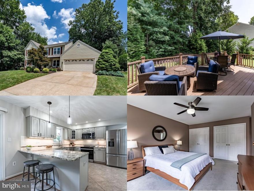 This stunning 4-bedroom Colonial offers 3 finished levels in the desirable Dunligh community. A rare cul-de-sac with a beautiful and breathtaking backyard.  Wonderfully updated kitchen with granite counters, tile backsplash, and stainless steel appliances. Don't miss the renovated baths -  frameless shower doors, tasteful tile.   Hardwood floors, recessed lighting, decorative moldings, an abundance of windows, a finished lower level with plenty of storage, additional room, and a laundry room create instant appeal. Walking path to Lake Braddock Secondary School and a tot lot, shopping, library & bus stop to the Pentagon. Less than 5 minutes to the VRE commuter train for those headed to DC.